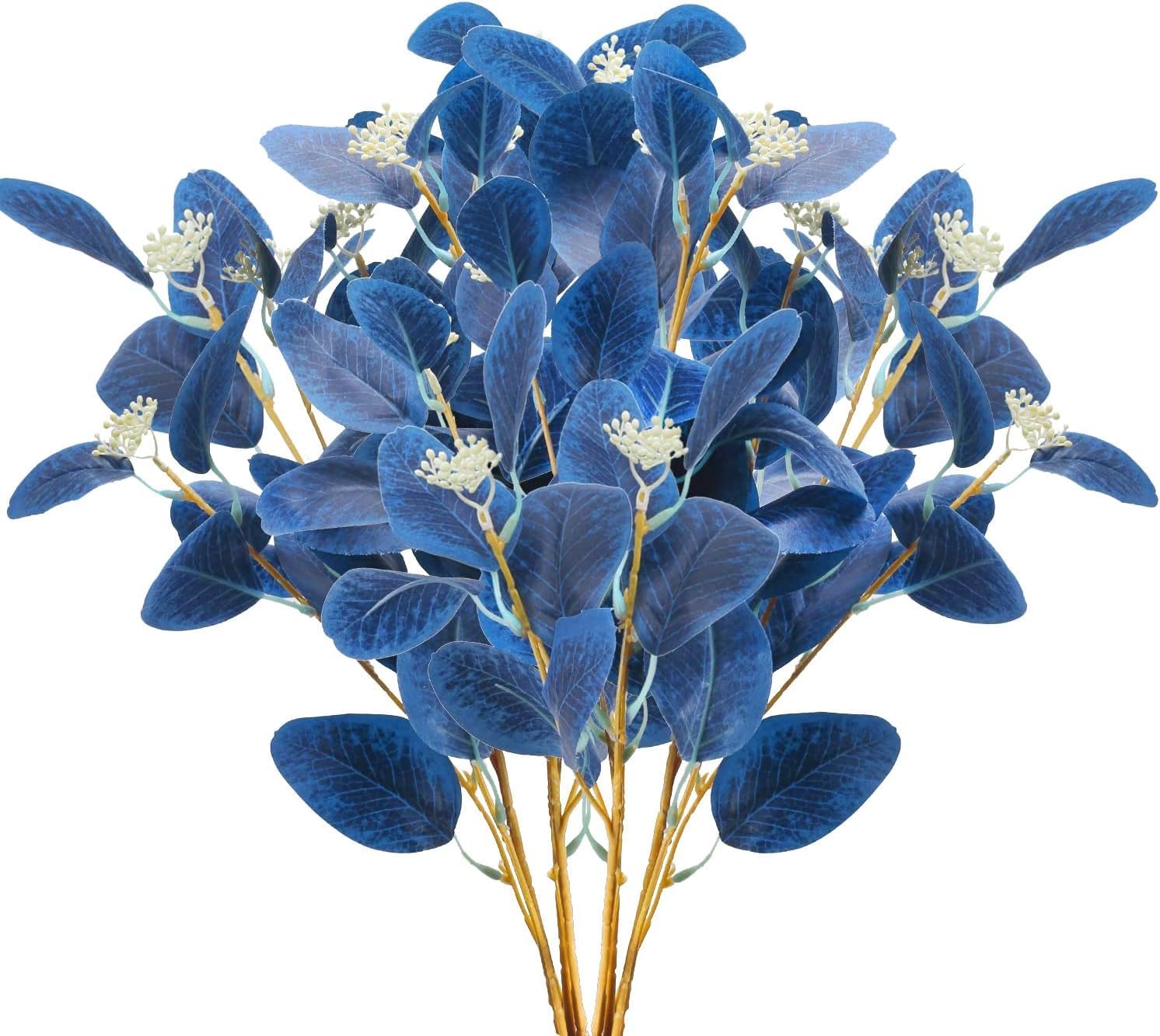 GTIDEA 6PCS Artificial Eucalyptus with Seeds Greenery Stems