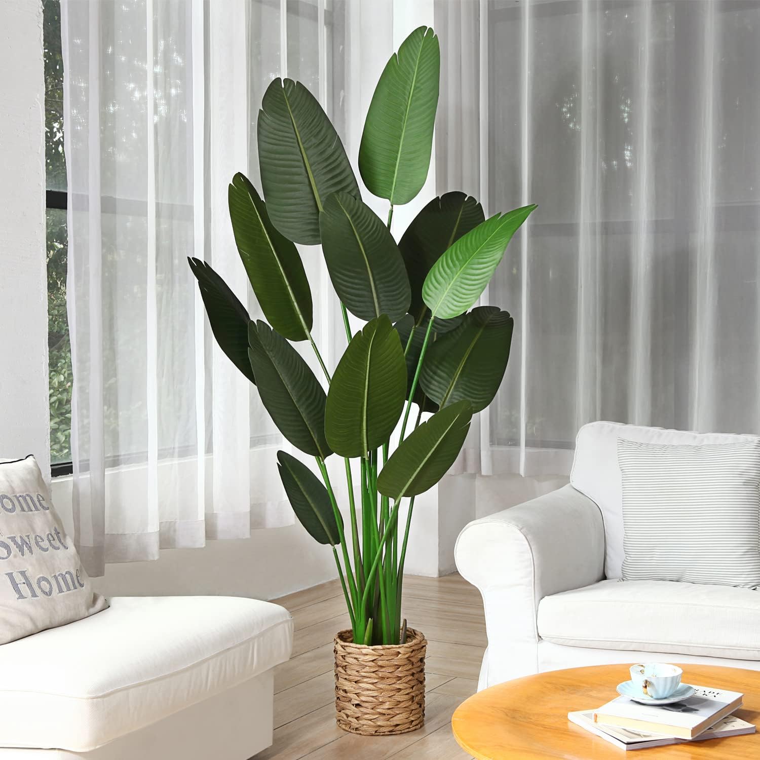 Fopamtri 6 Ft Artificial Bird of Paradise Tree with 13 Trunks