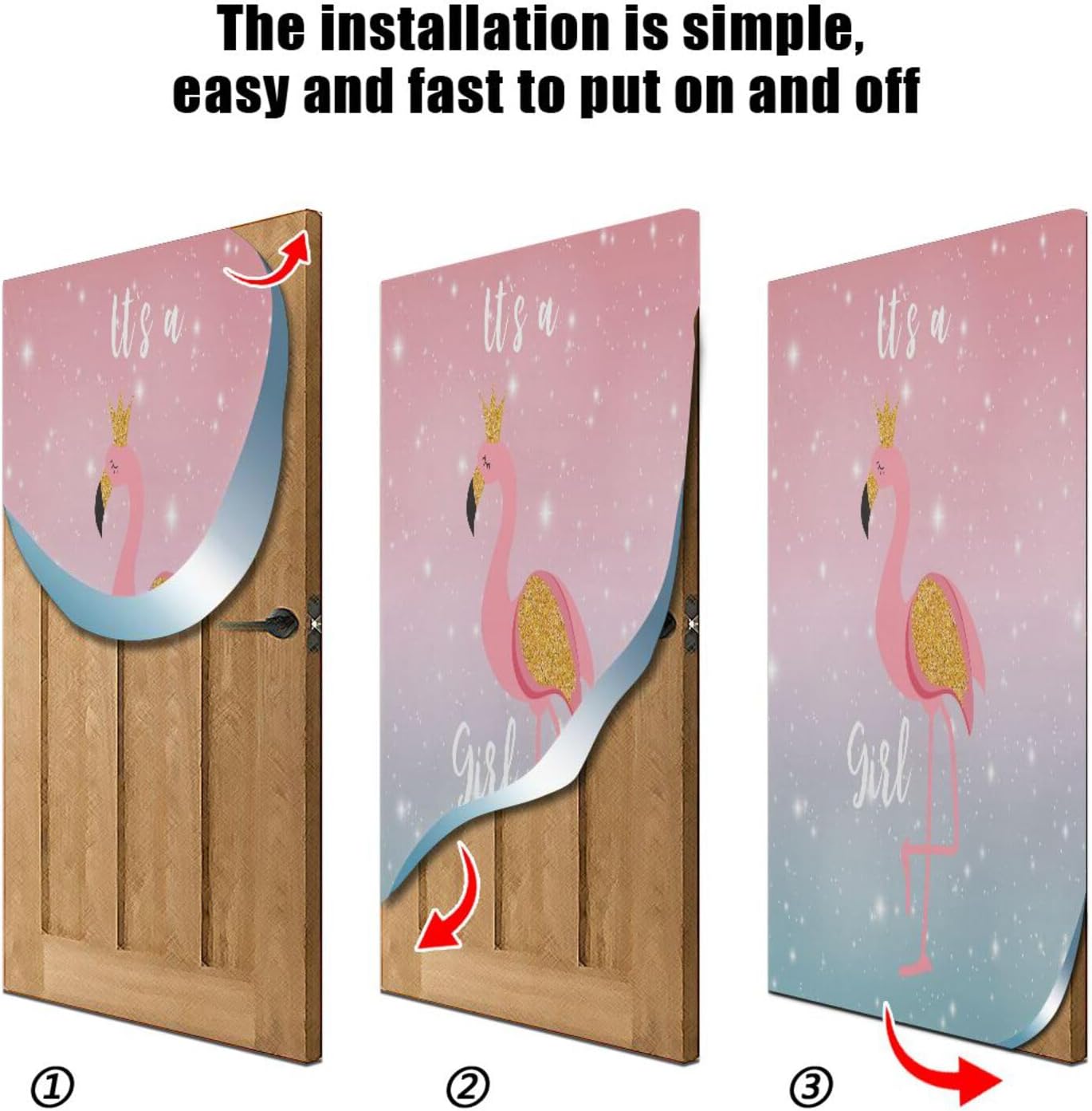 Susiyo Shining Flamingo Princess Halloween Door Cover