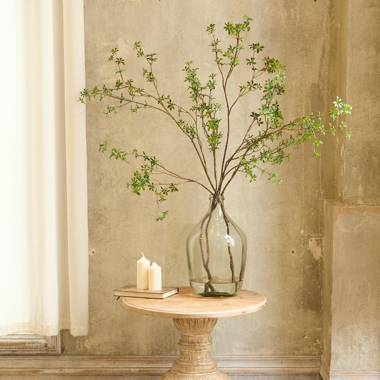 Artificial Greenery Stems 47 Tall Faux Enkianthus Branches 3 Packs Green
