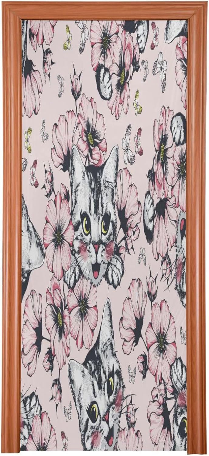 Susiyo Cat Halloween Door Decoration Cover 32x79 in