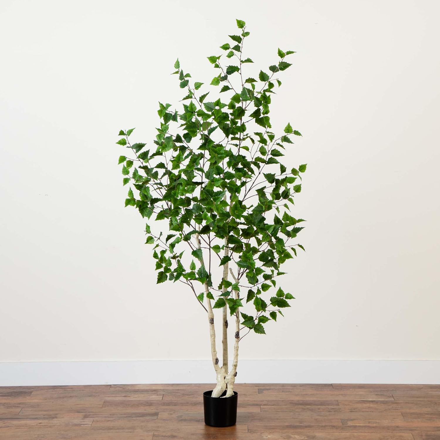 Nearly Natural 6ft Artificial Birch Tree with Real Touch Leaves