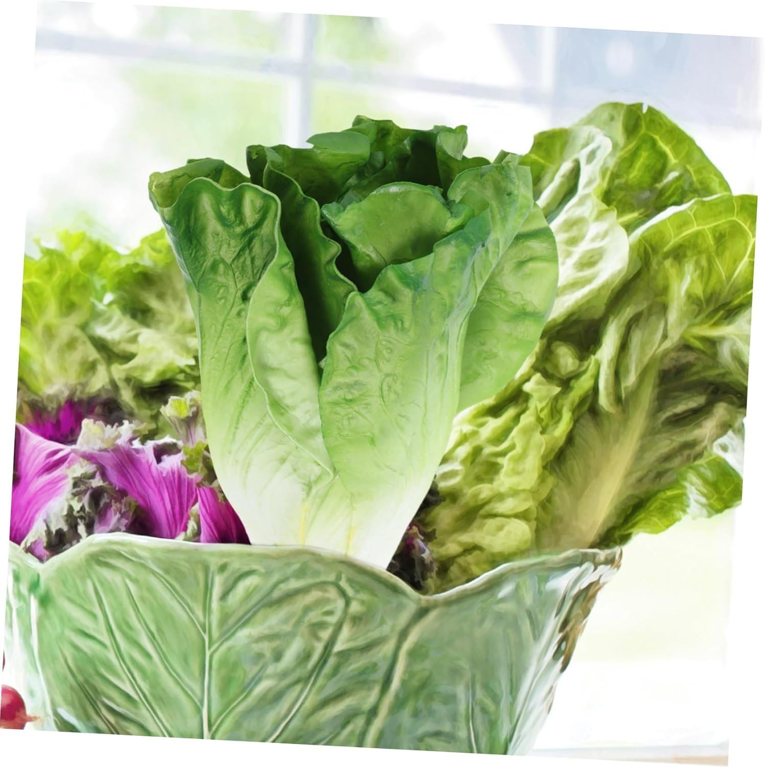 STOBAZA Realistic Artificial Lettuce Decor
