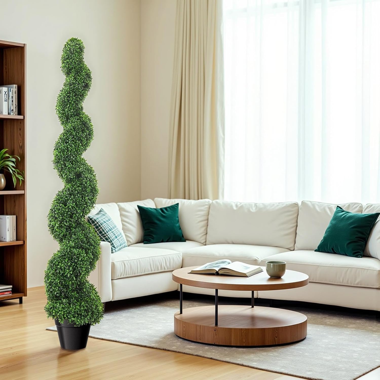 5 Ft Artificial Boxwood Spiral Topiary Trees 2 Pcs