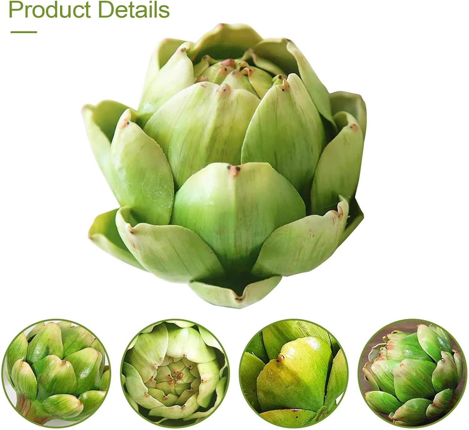 Realistic Artificial Artichoke Green Large 6PCS