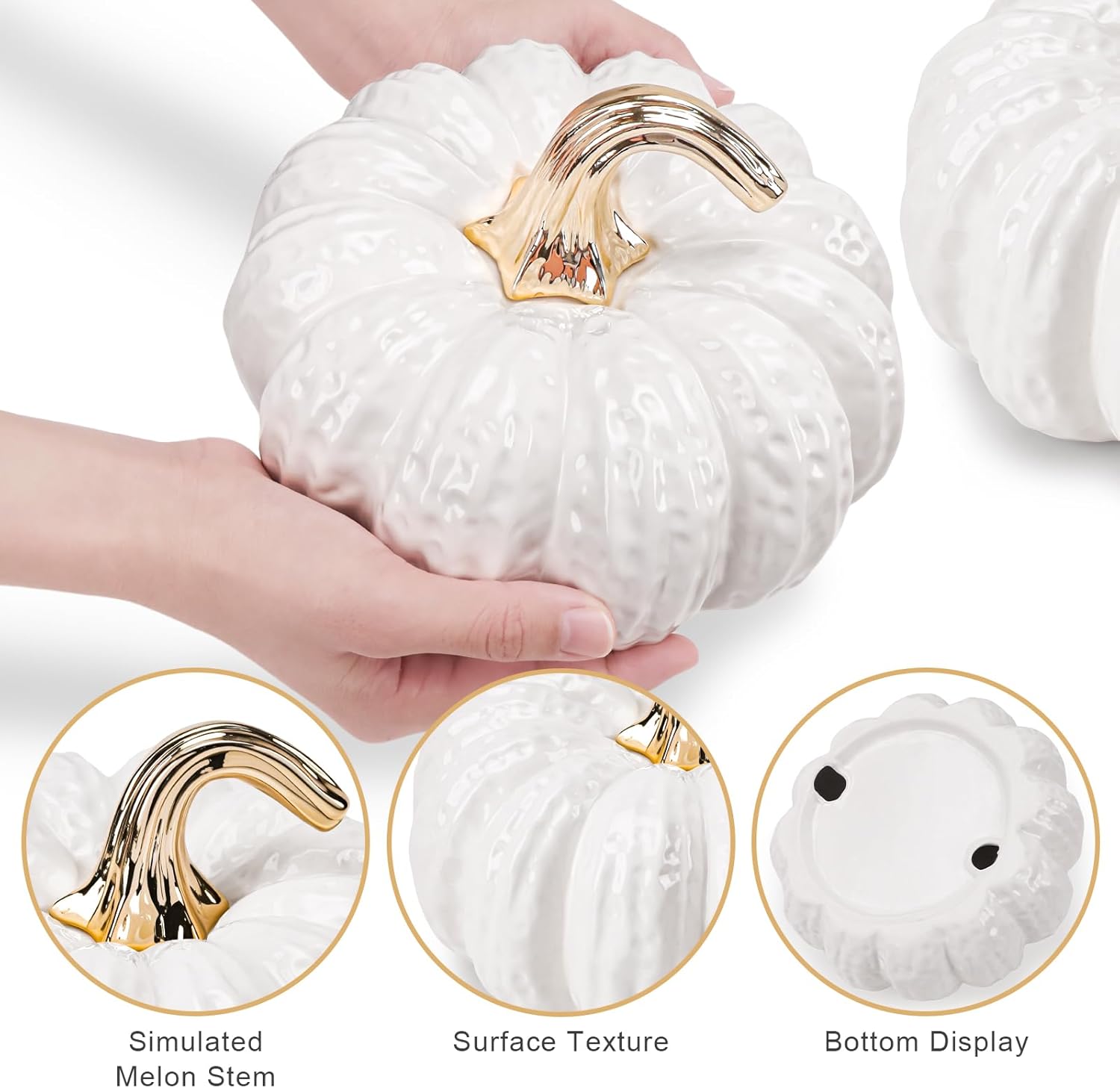 79 Inch Ceramic Artificial Pumpkin Decor for Halloween