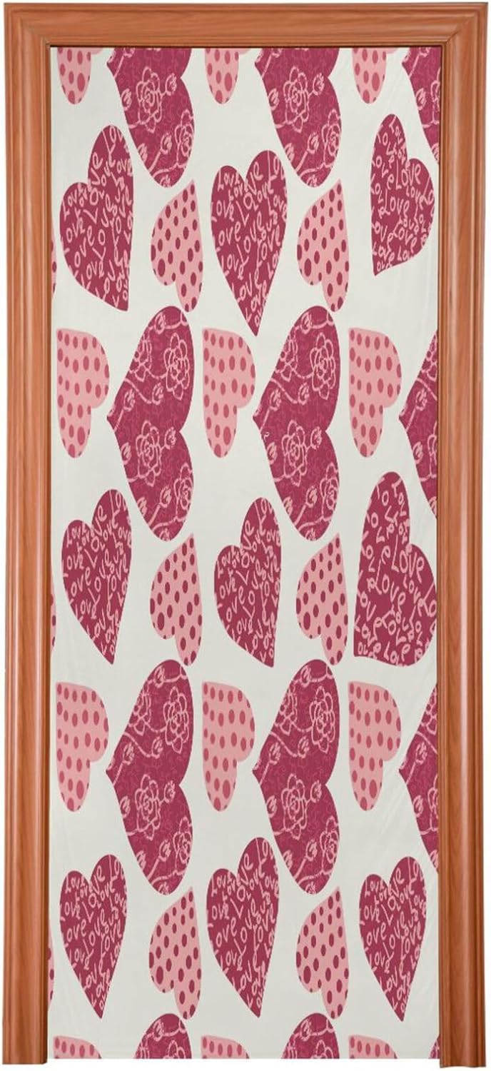 Susiyo Heart Door Decoration 32x79 Inches Stretch Fabric