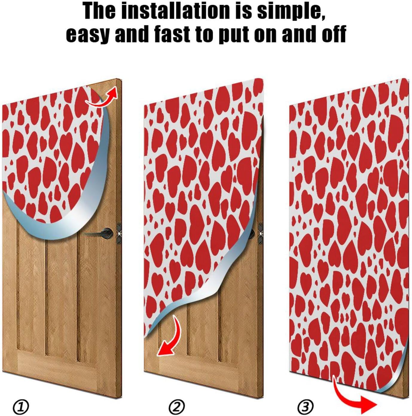 Susiyo Red Heart Halloween Door Cover Decor