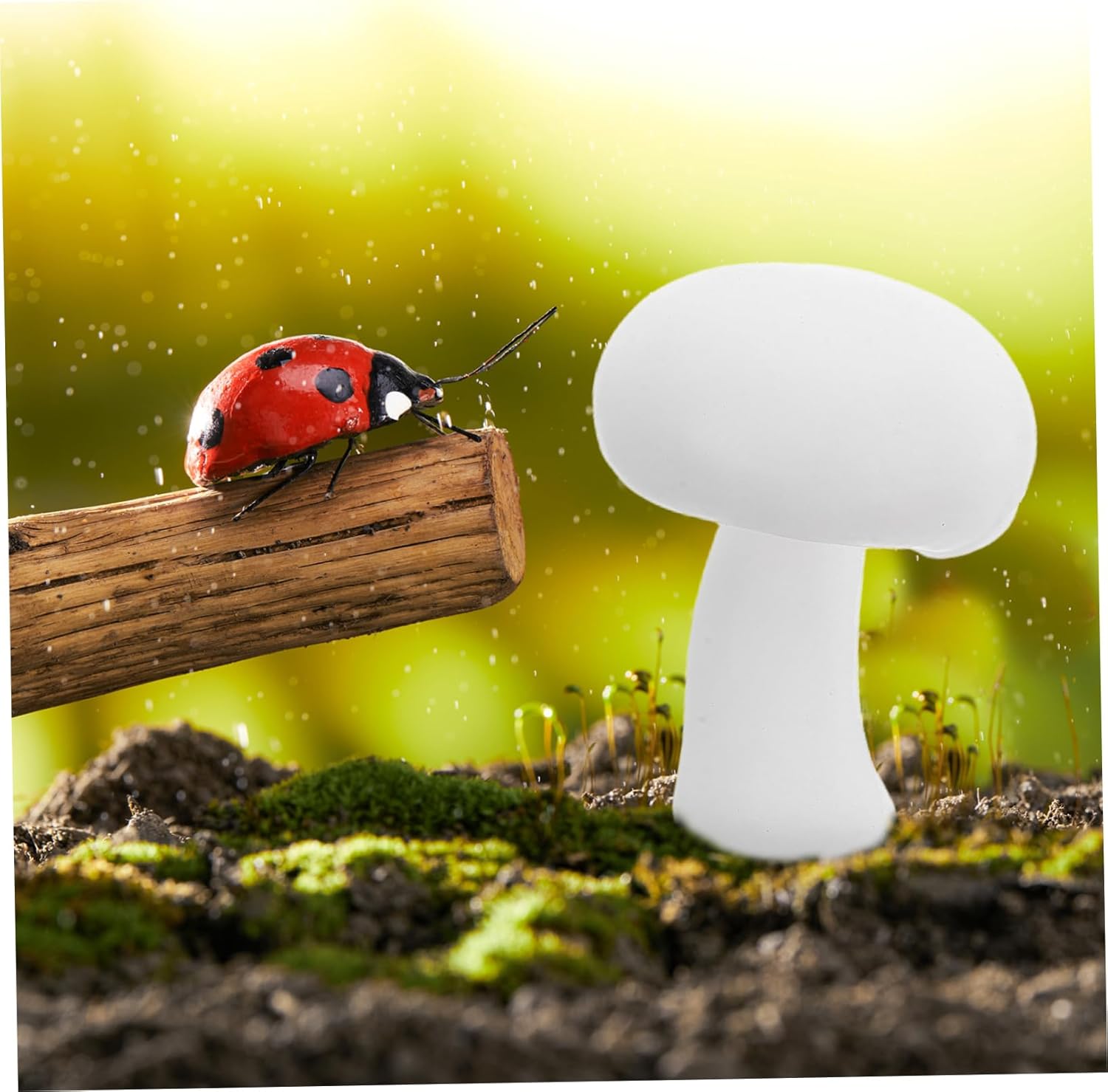 PRETYZOOM Realistic Mushroom Figurines for Kitchen Decor