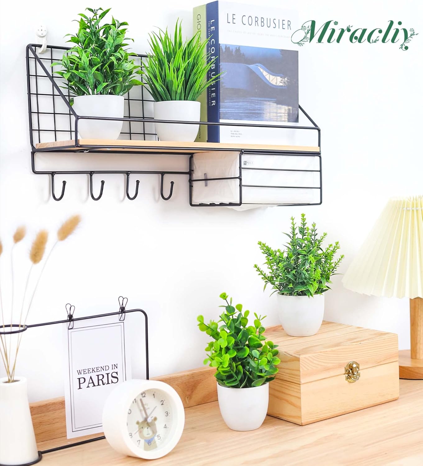 Miracliy 4 Pack Artificial Plants for Indoor Decor
