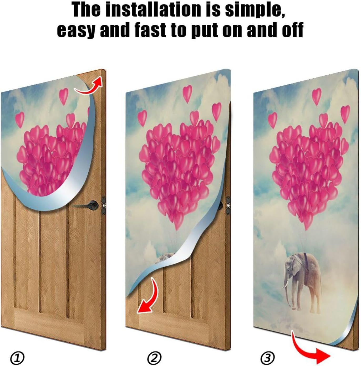 Susiyo Flying Elephant Halloween Door Cover 32x79 in