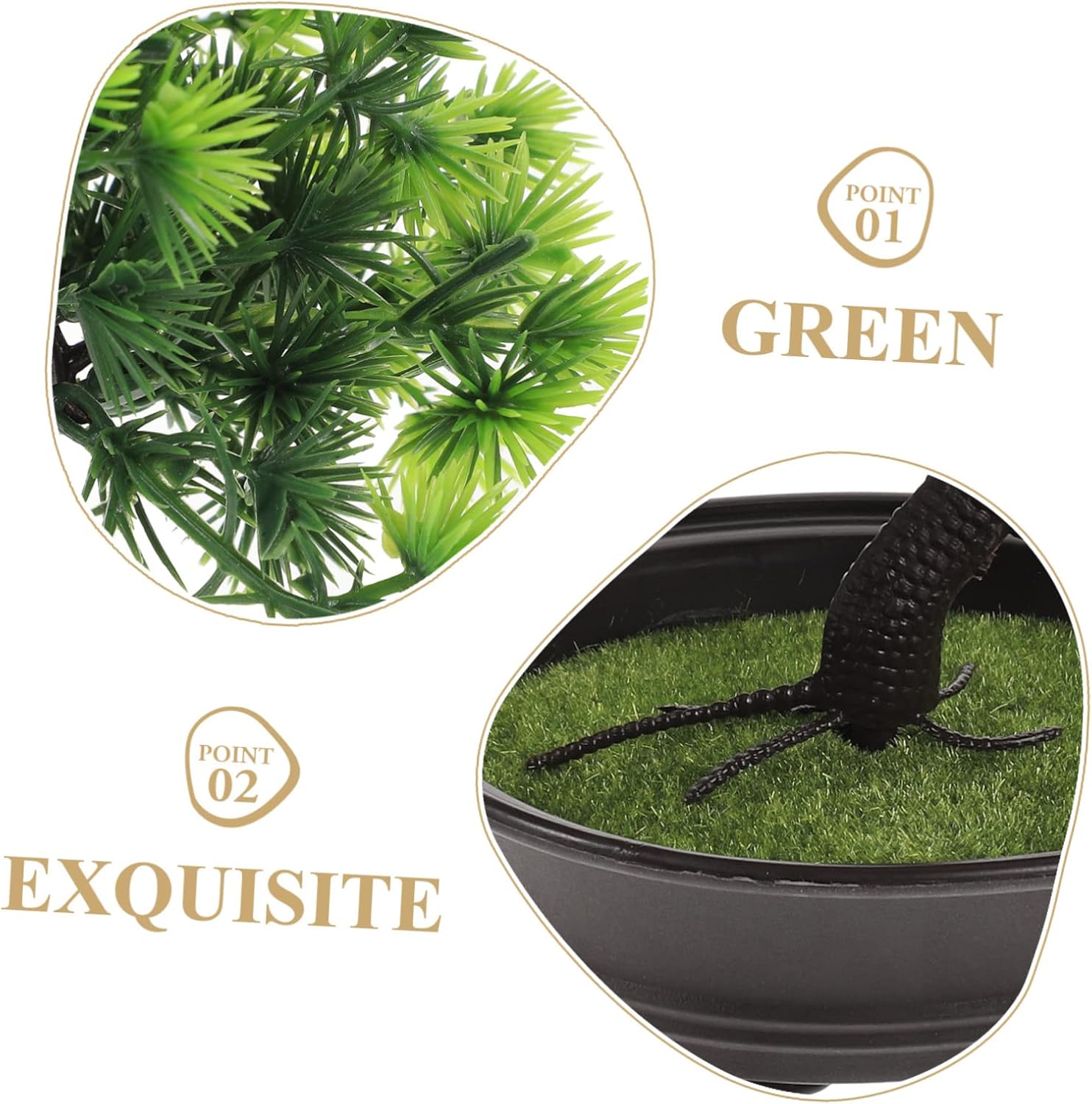 3pcs Welcome Pine Artificial Bonsai Trees with Planters