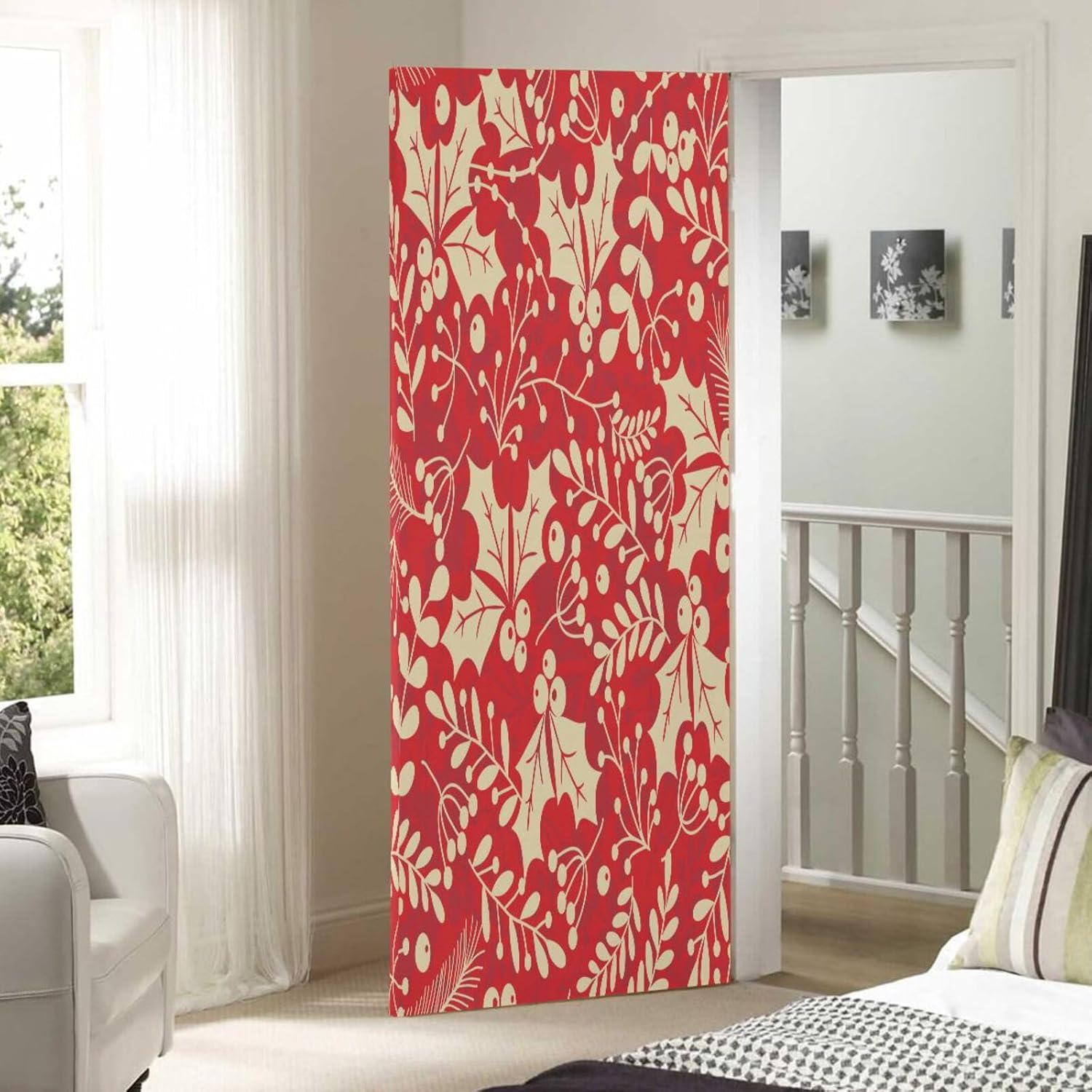 Susiyo Holly Leaves Berries Halloween Door Cover