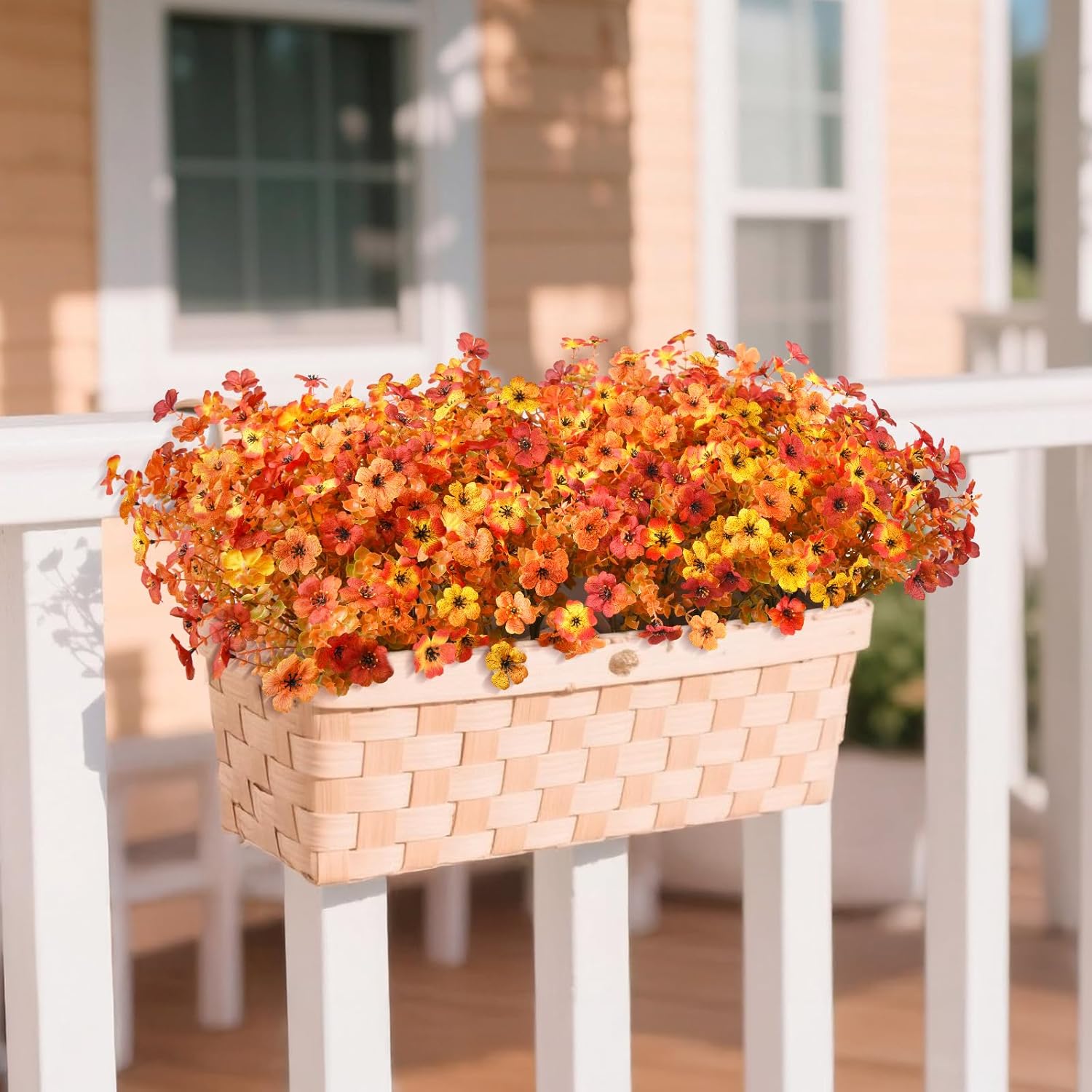 Hommyea Artificial Fall Flowers 12 Bundles 4 Colors