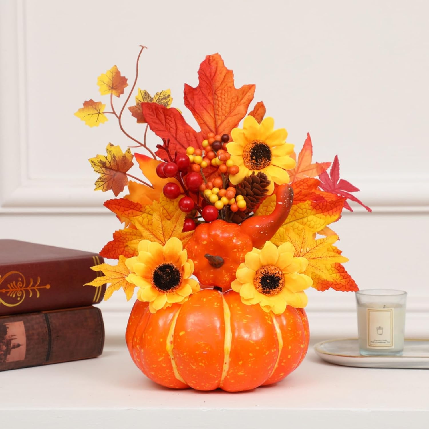 Ochine 12 Inch Artificial Pumpkin Fall Decor for Home