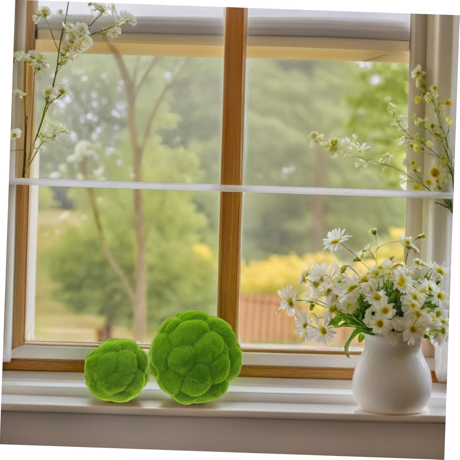 Cabilock 2Pcs Artificial Topiary Balls for Decor Centerpieces