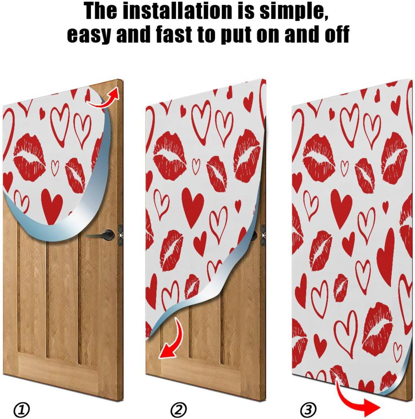 Susiyo Red Lips Kiss Halloween Door Cover