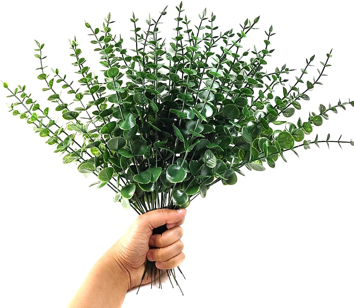 TIHOOD 50PCS Faux Eucalyptus Stems for Decor