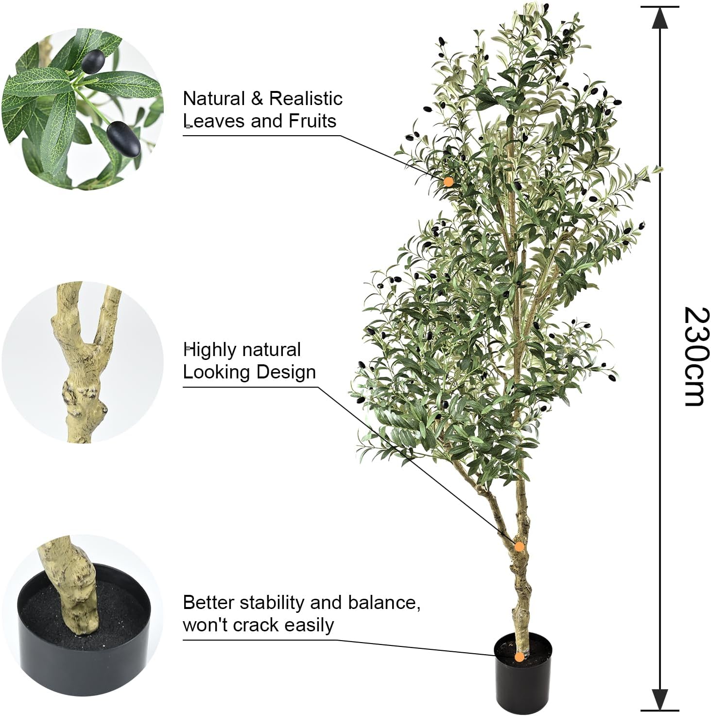 75ft Tall Artificial Olive Tree for Home Decor