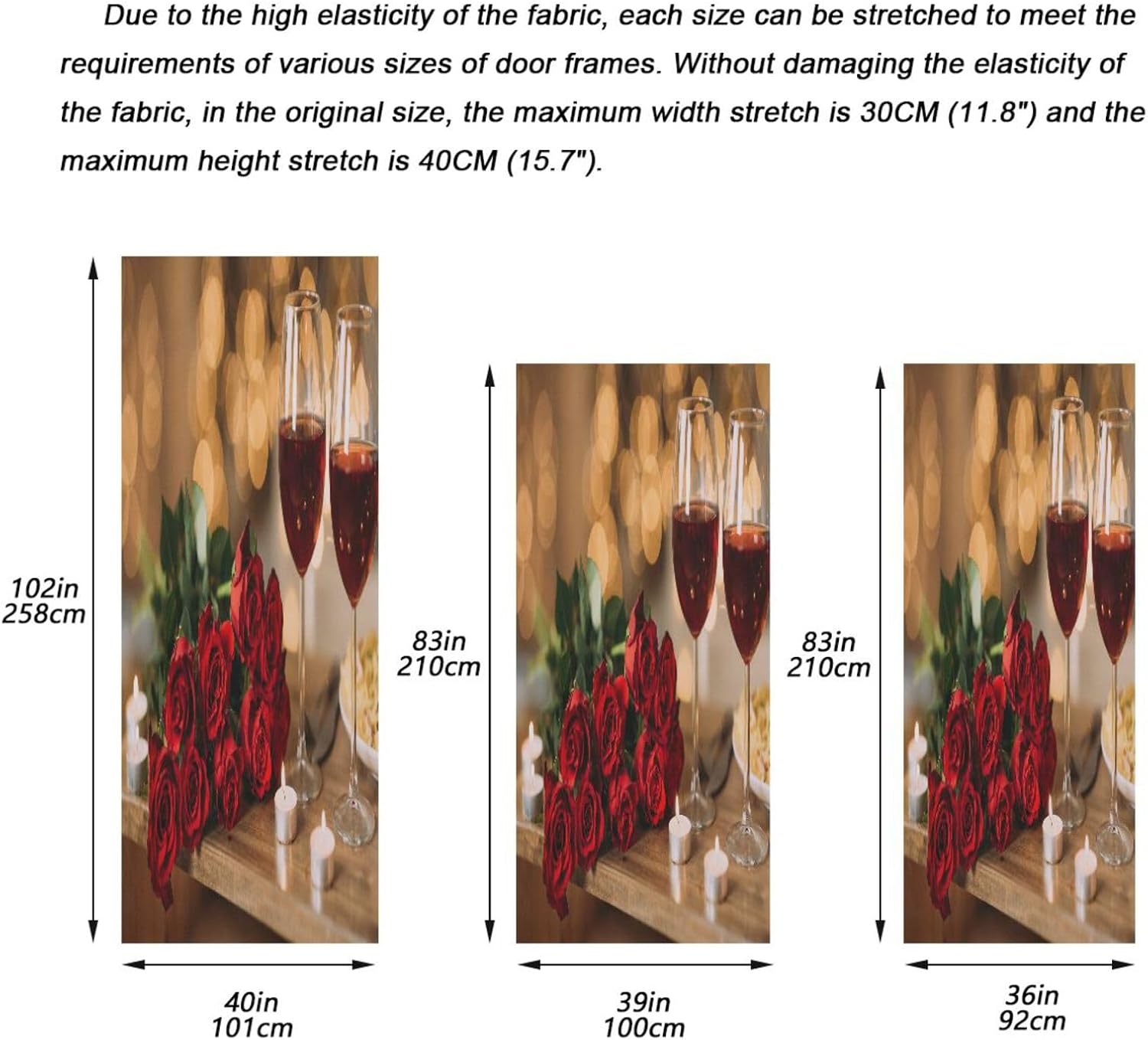 Susiyo Romantic Rose Halloween Door Cover 32x79 in