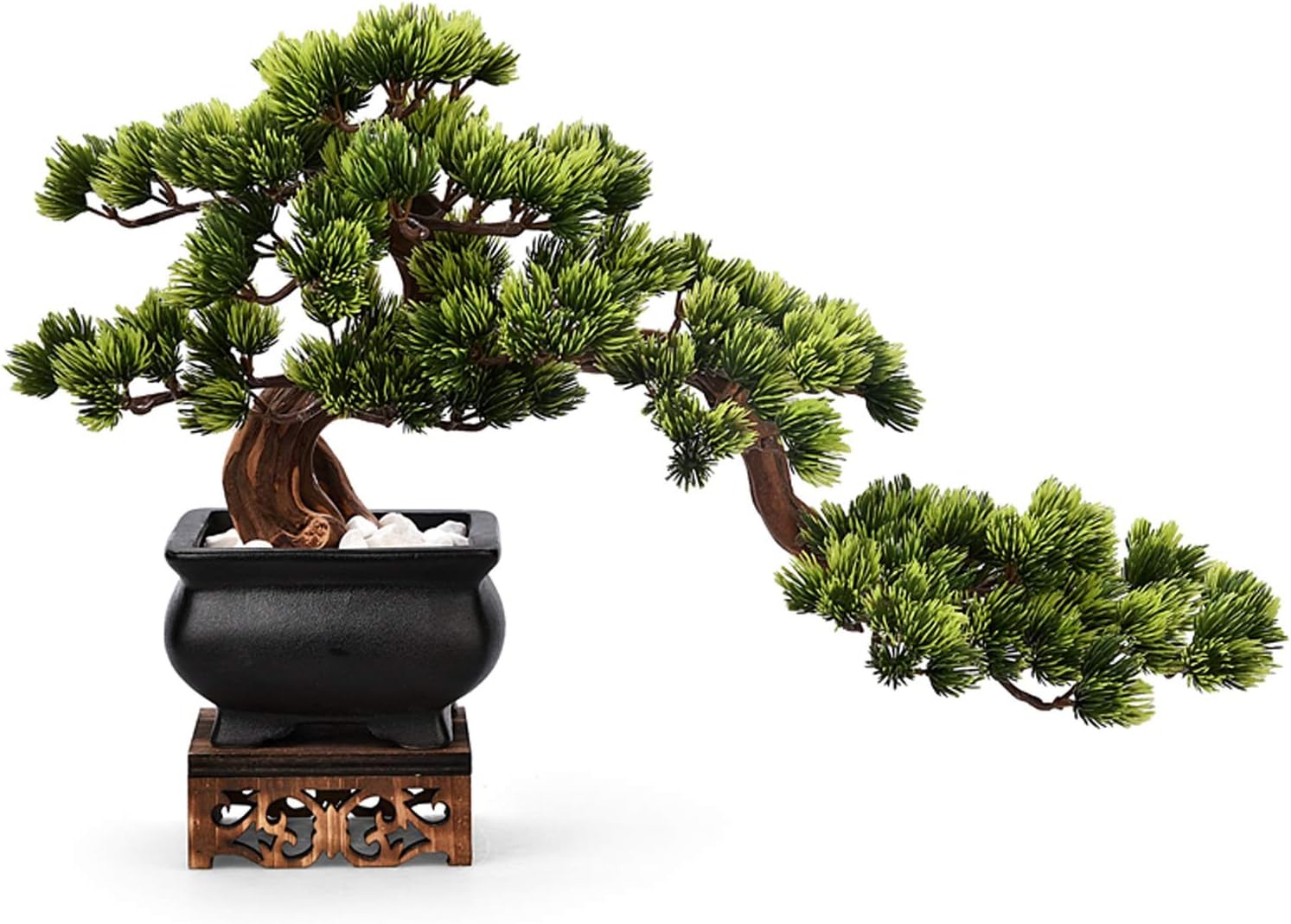 Artificial Bonsai Tree with Wooden Base for Home Office