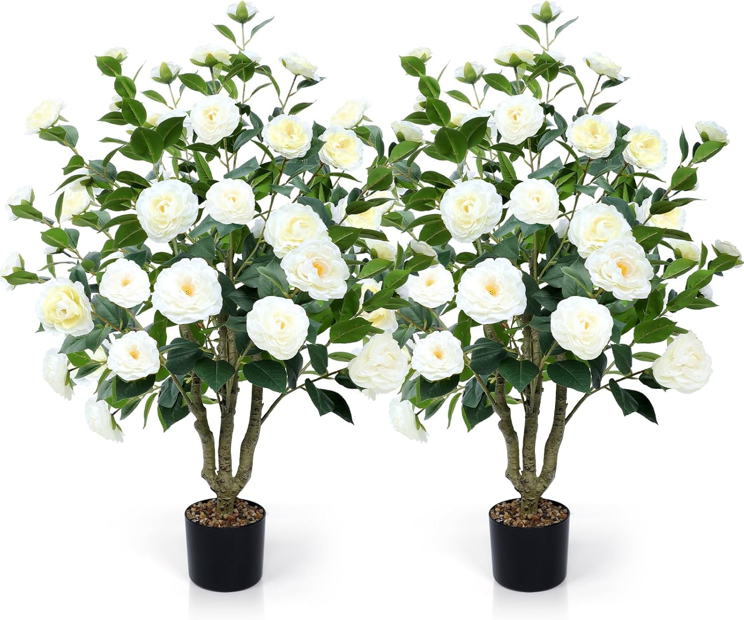 Lifelike Artificial Camellia Tree 2 Pack