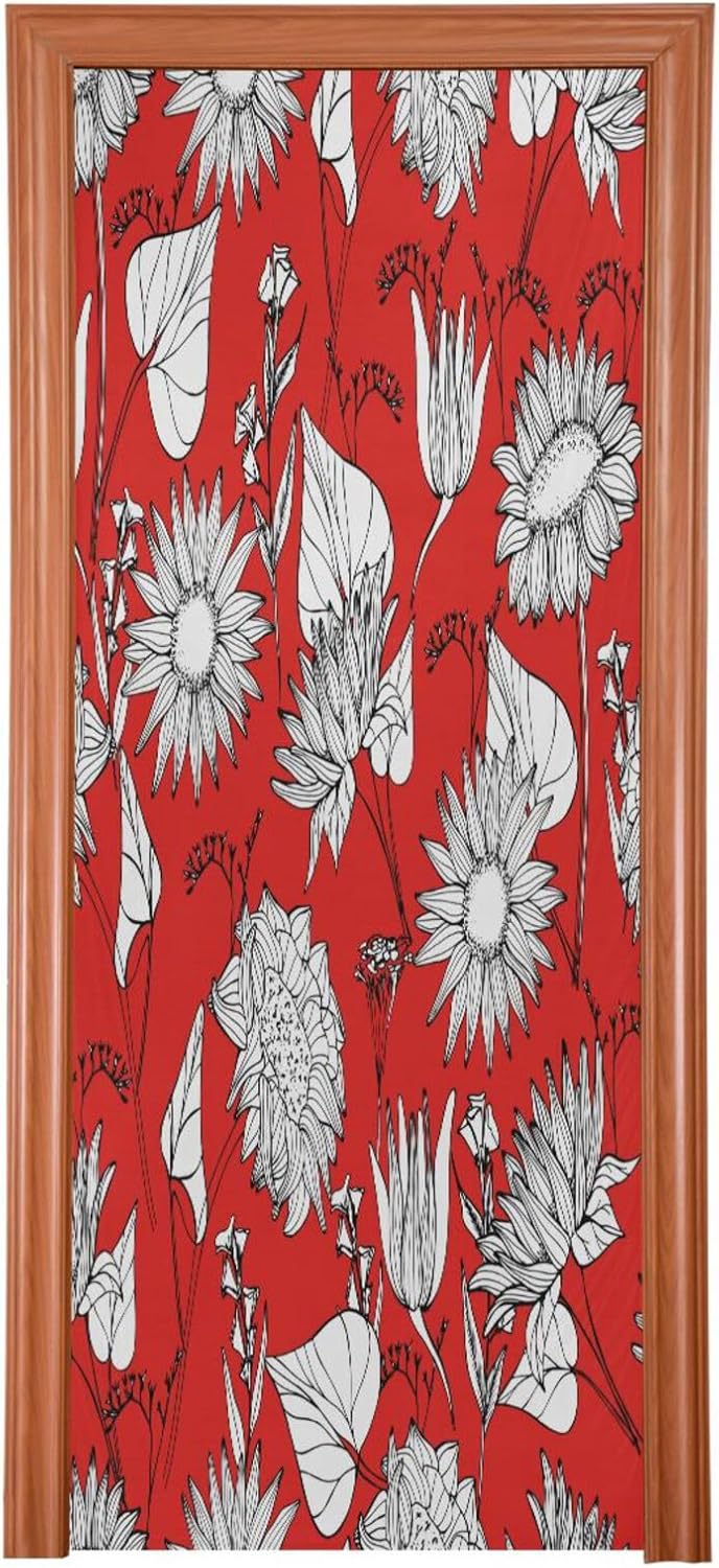 Susiyo Autumn Wildflowers Halloween Door Cover 32x79 in