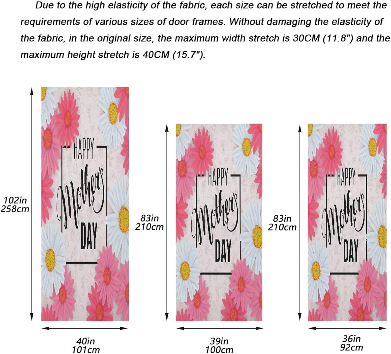 Susiyo Stretch Flowers Door Cover for Mothers Day