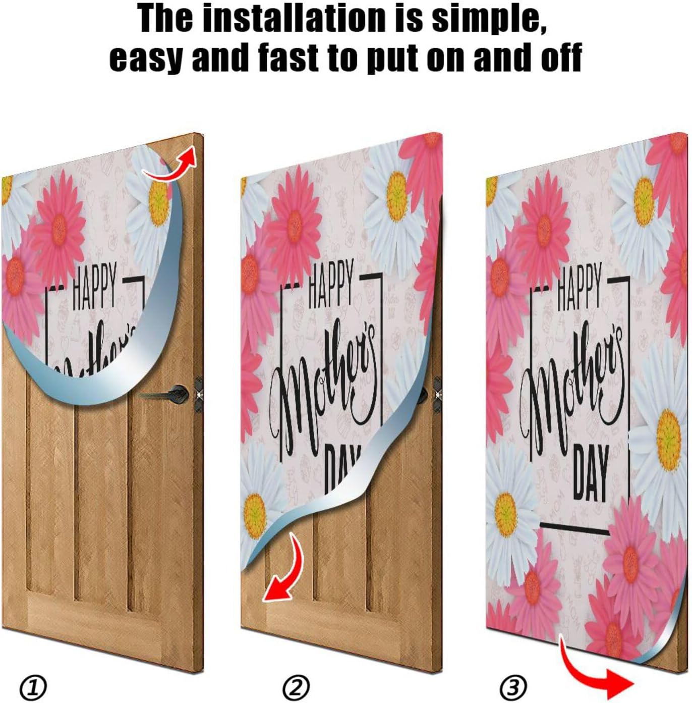 Susiyo Stretch Flowers Door Cover for Mothers Day
