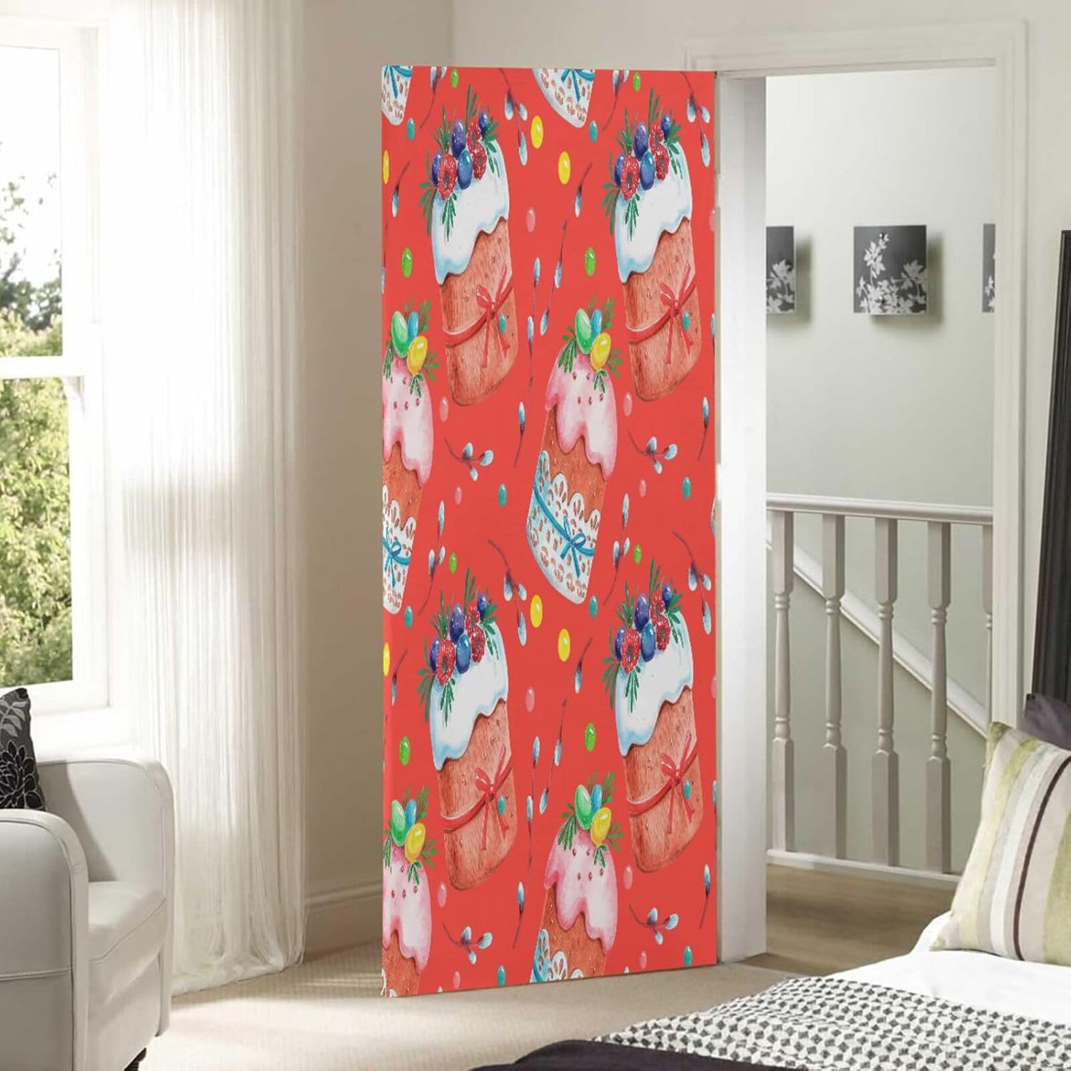 Susiyo Stretch Fabric Christmas Door Cover 32x79 in