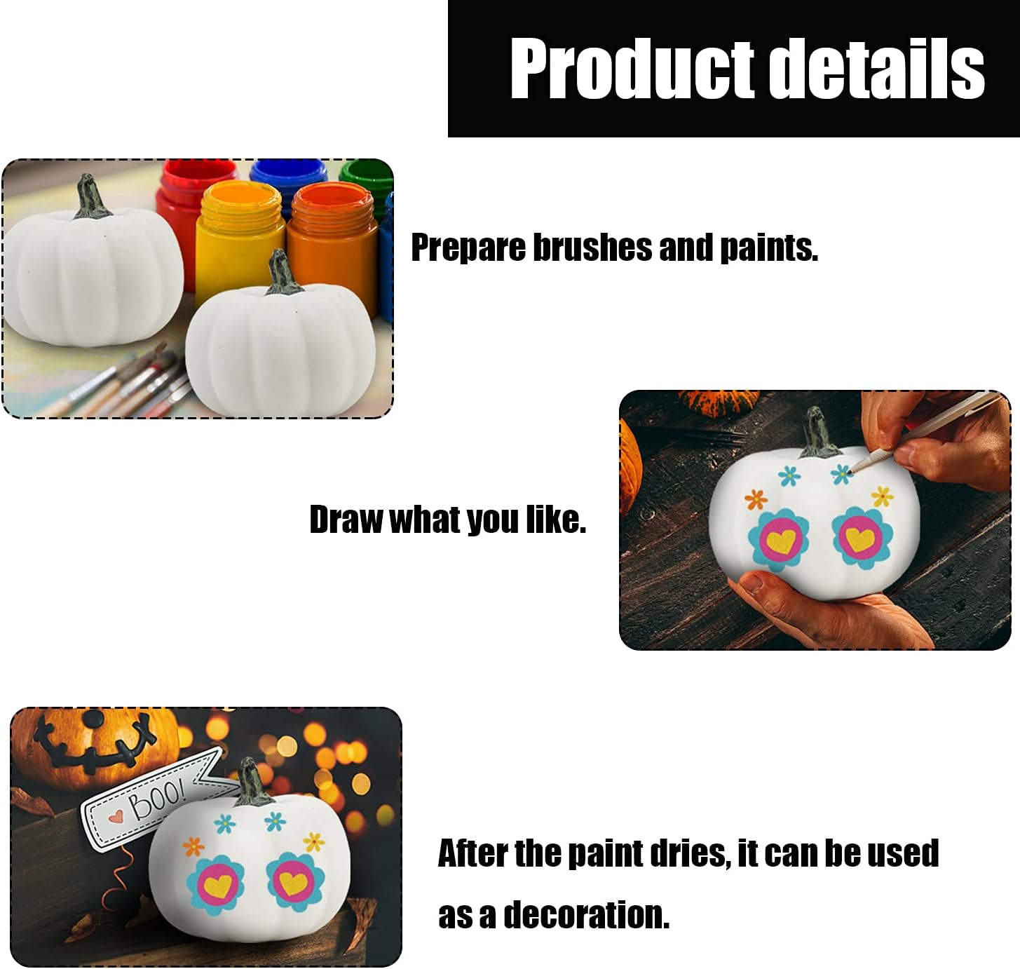 CCINEE 12PCS White Foam Pumpkins for Halloween Decorations