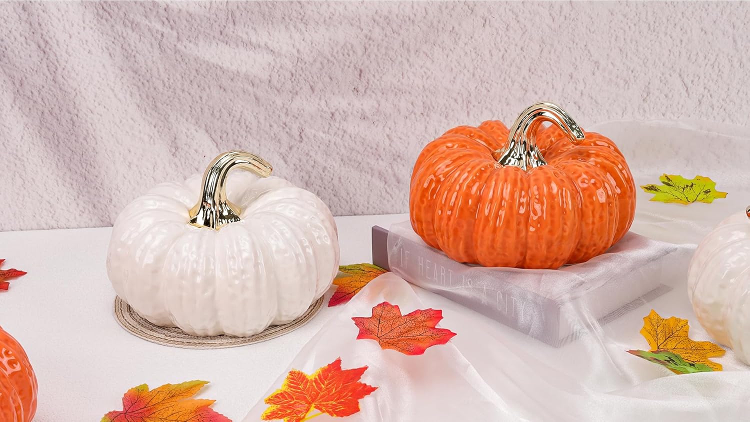 79 Inch Ceramic Artificial Pumpkin Decor for Halloween