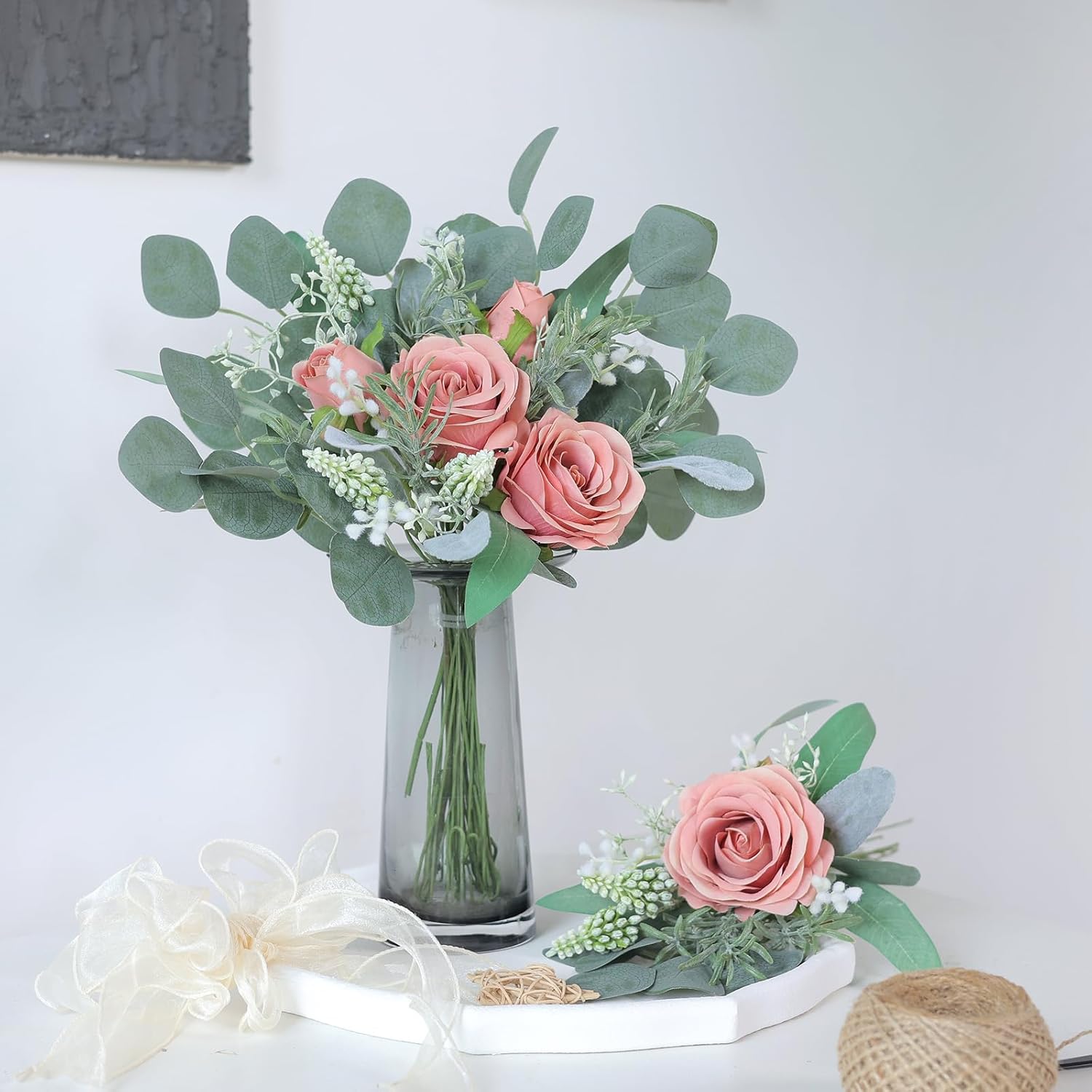 YXZZWL Artificial Greenery Stem Set 65 Pcs for Wedding DIY