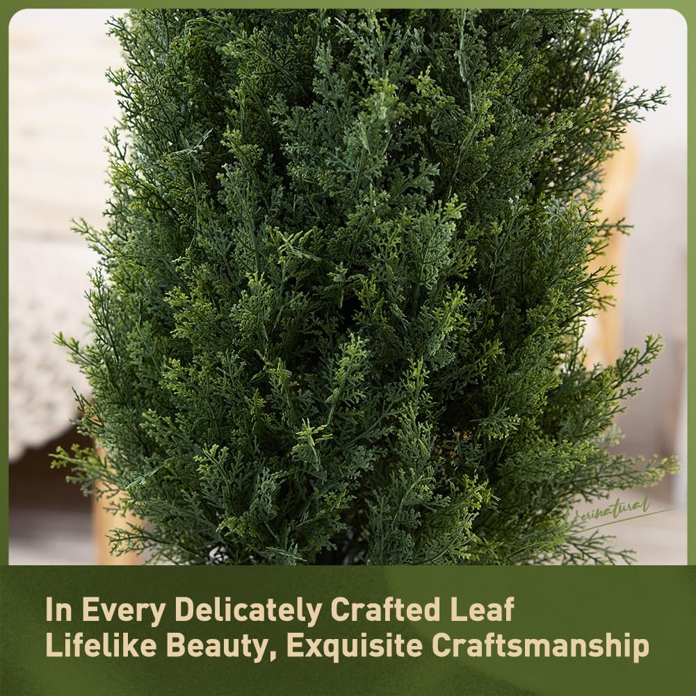 Artificial Cedar Topiary Tree with Black Planter