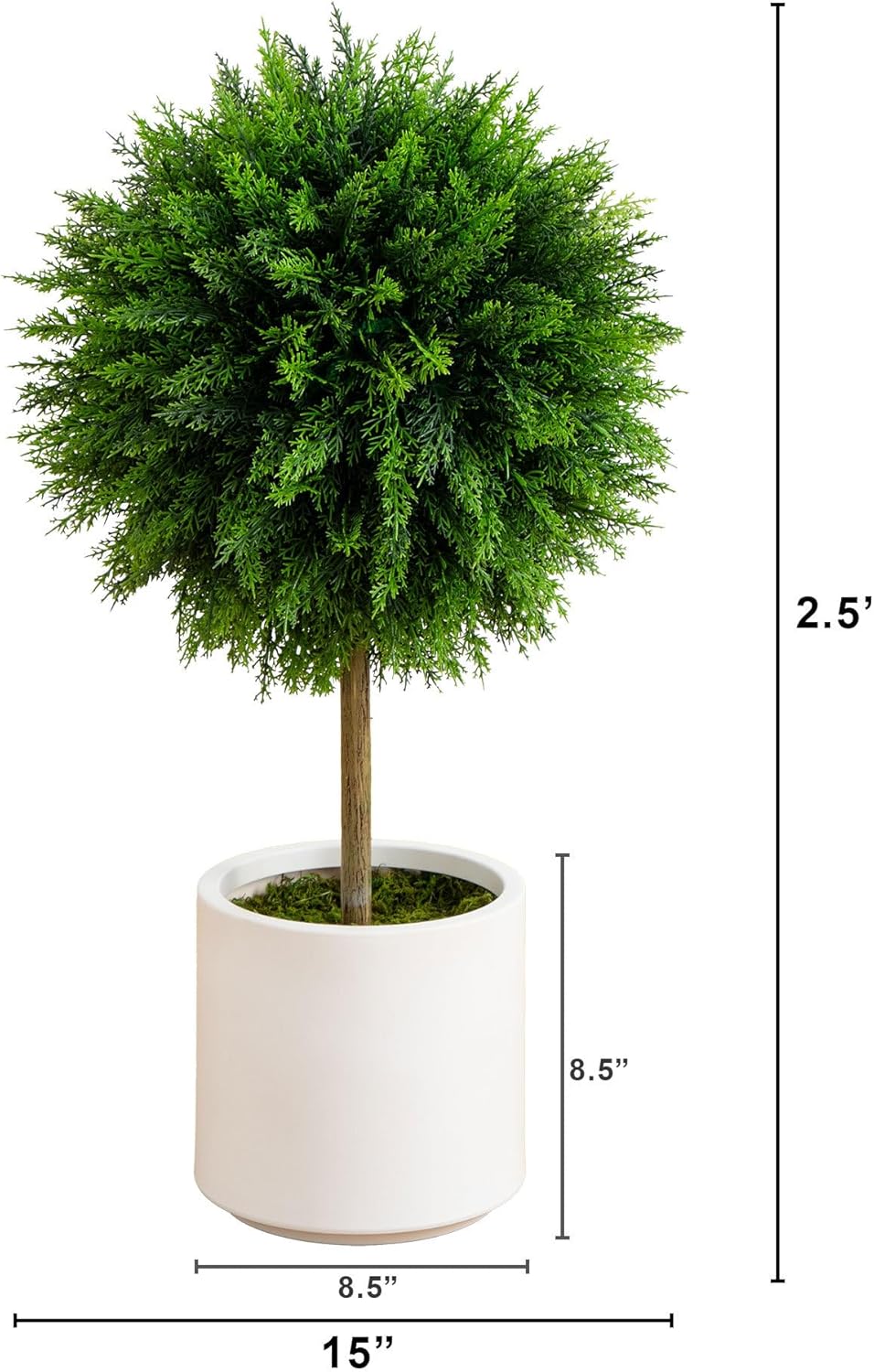 Nearly Natural 25-Ft Artificial Cedar Topiary Tree with UV Resistant Foliage