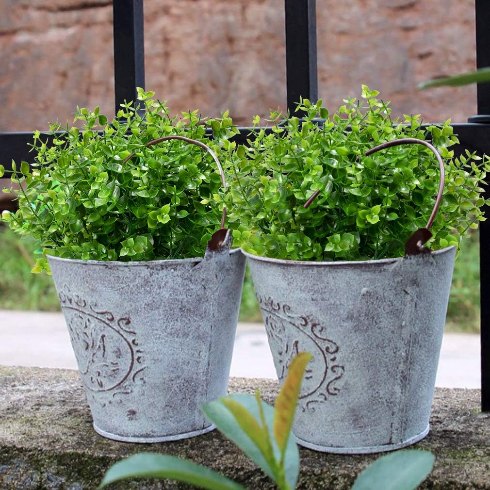 8 Bundles UV Resistant Artificial Boxwood Plants