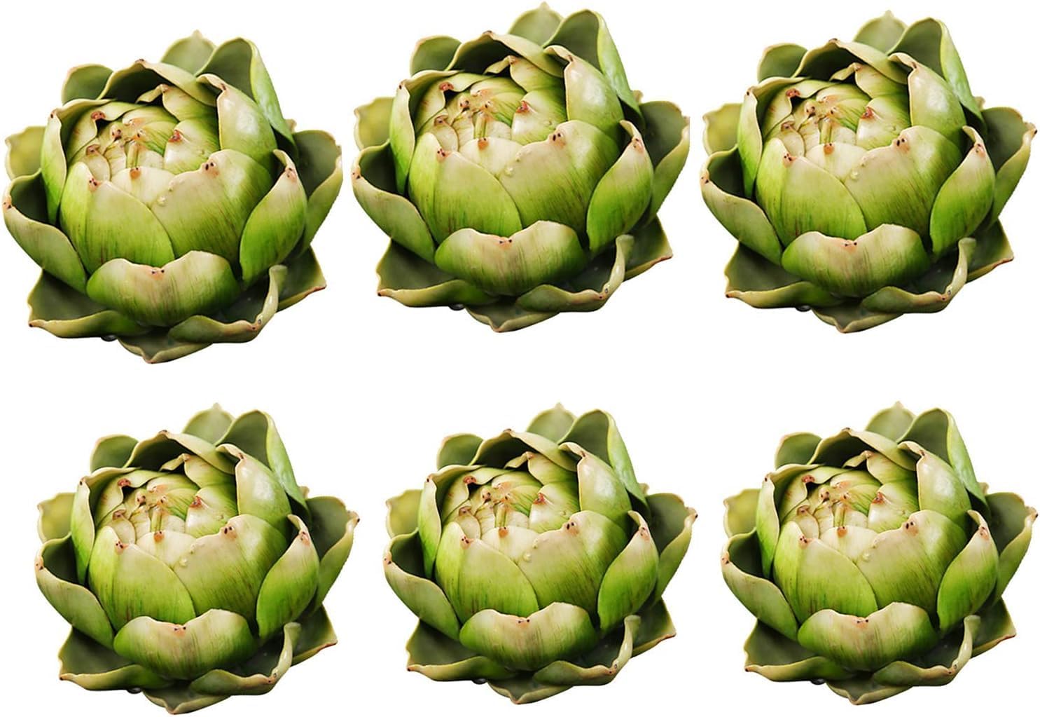 Artificial Artichoke Plastic Flower Decoration Green Small 6 Units