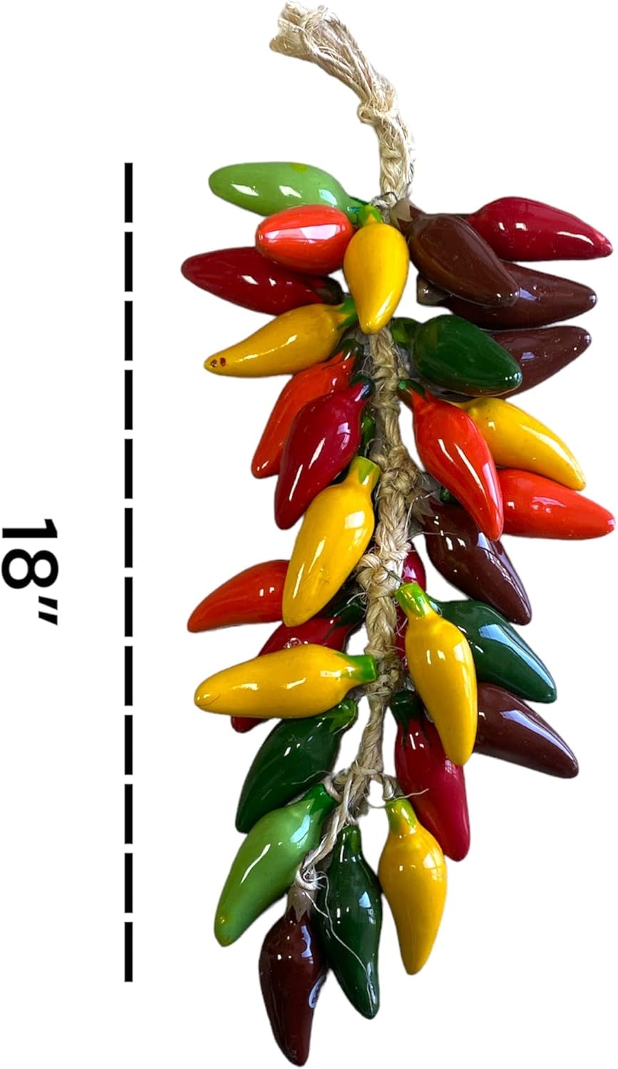 Hanging Ceramic Jalapeno Ristra Decor