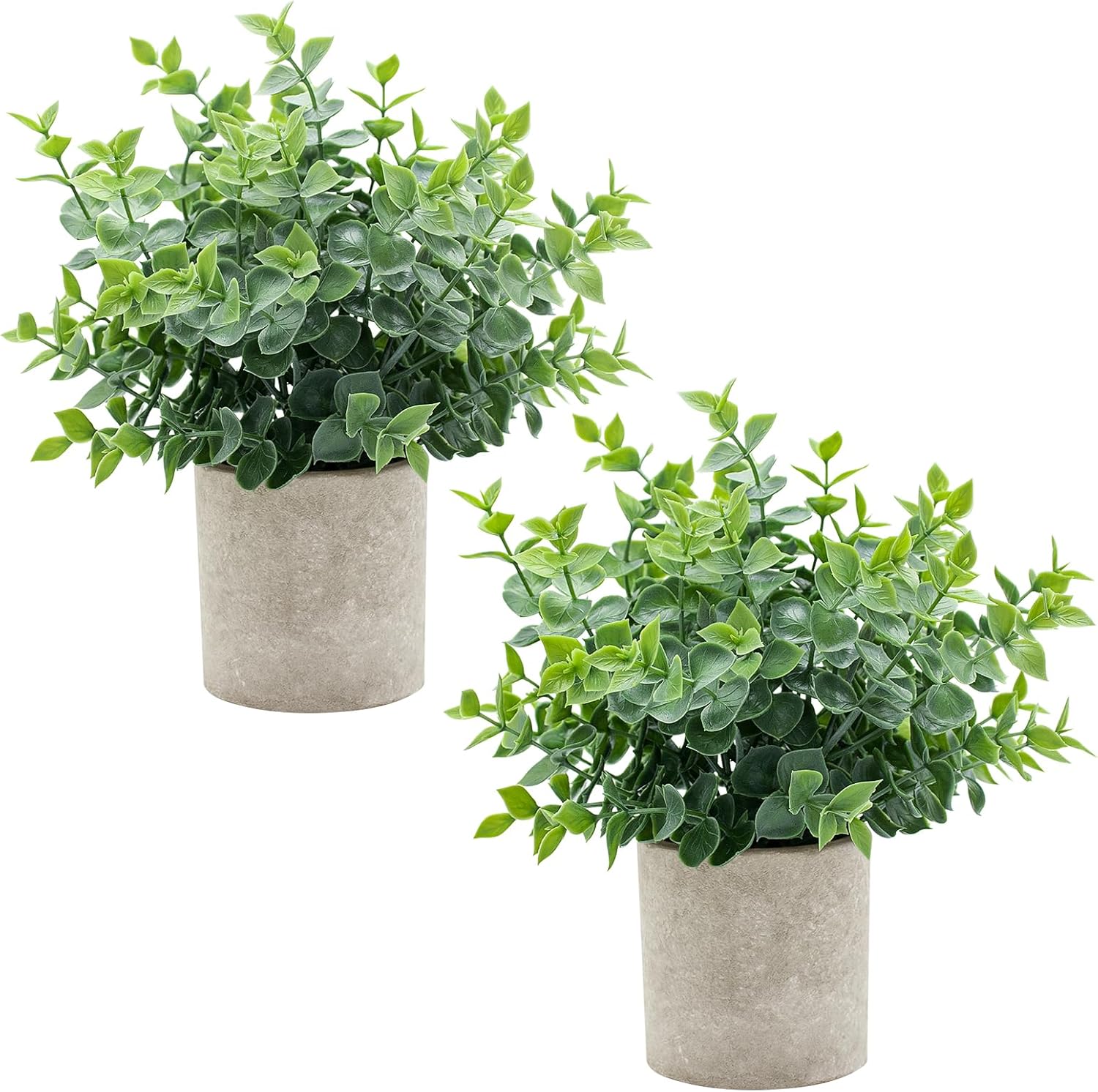 2 Pack Small Artificial Eucalyptus Plants for Home Decor