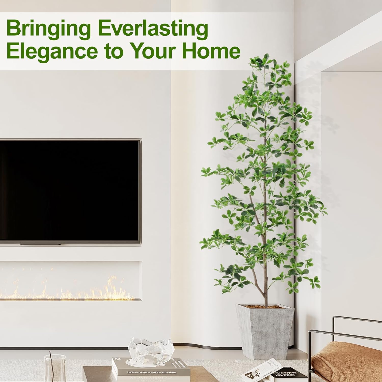 7ft Tall Artificial Black Olive Tree with 1260 Lifelike Leaves