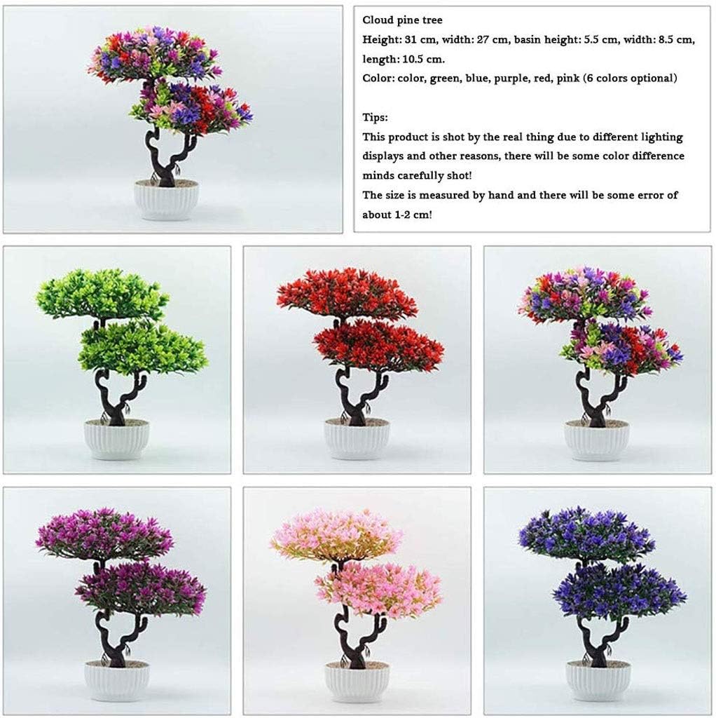 Artificial Bonsai Tree with Realistic Pine Leaves and Stone Base
