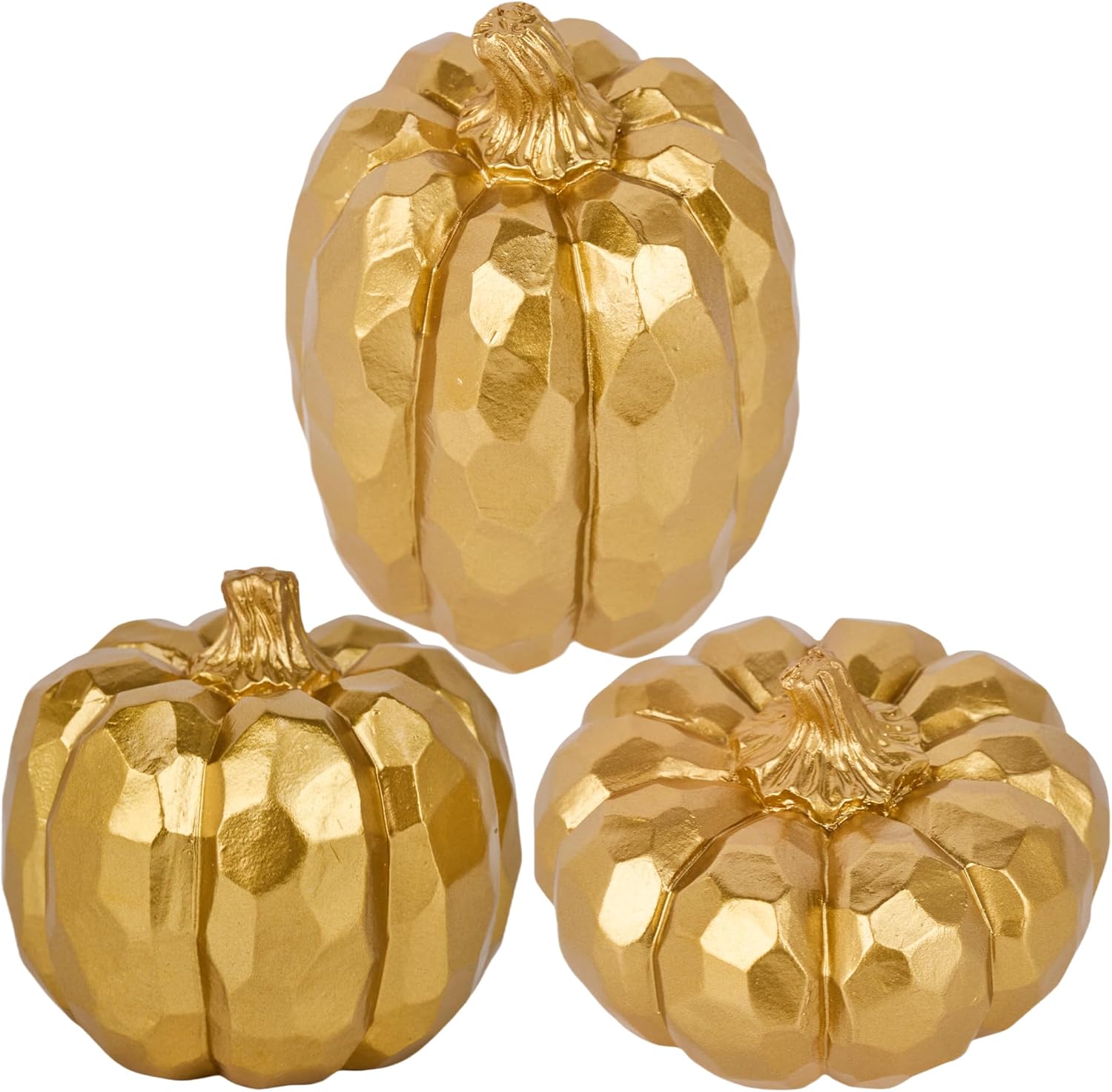 HPC Decor Set of 3 Gold Pumpkins Fall Decor