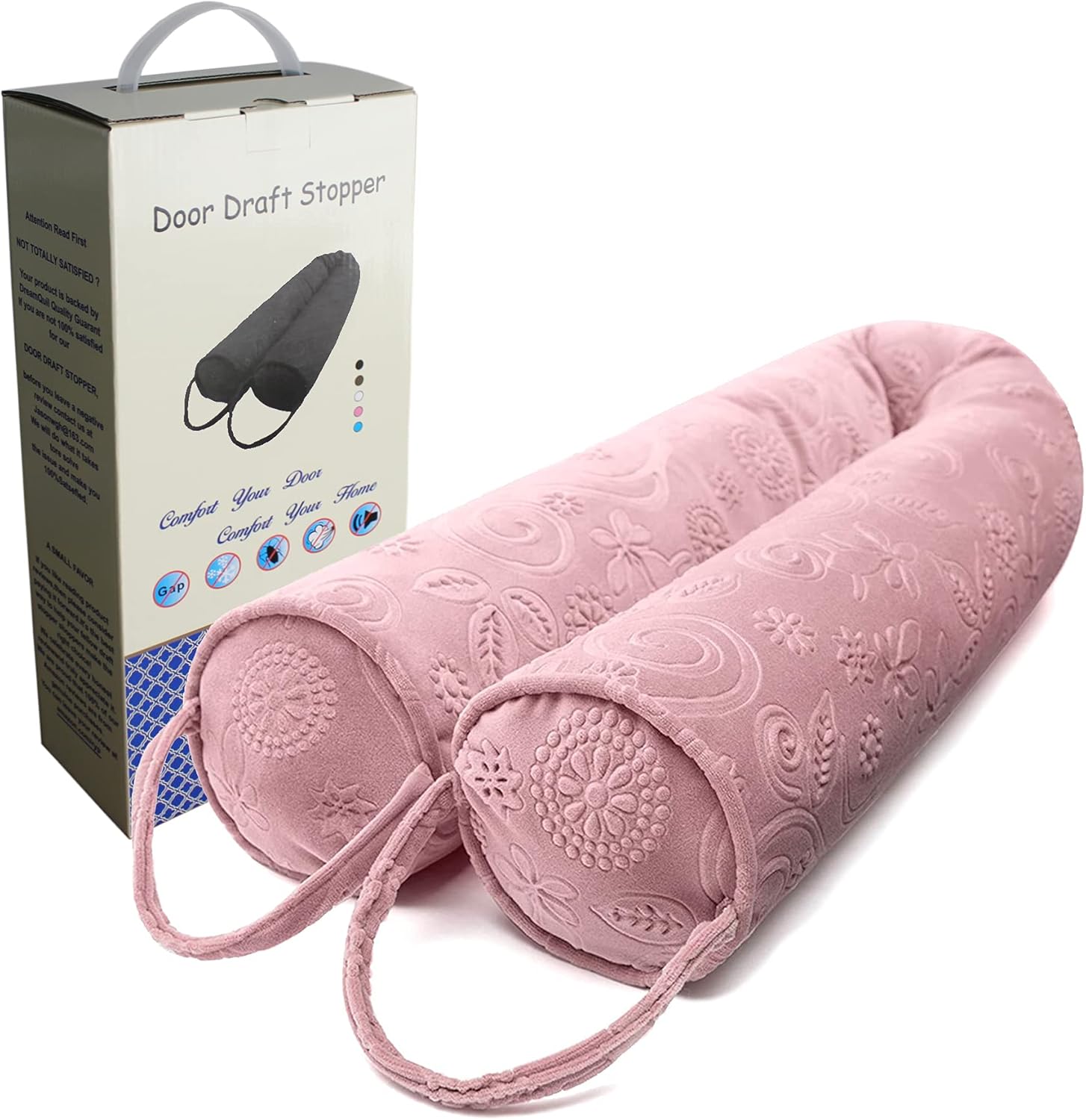DreamQuil Weighted Door Draft Stopper 36 Inch Pink