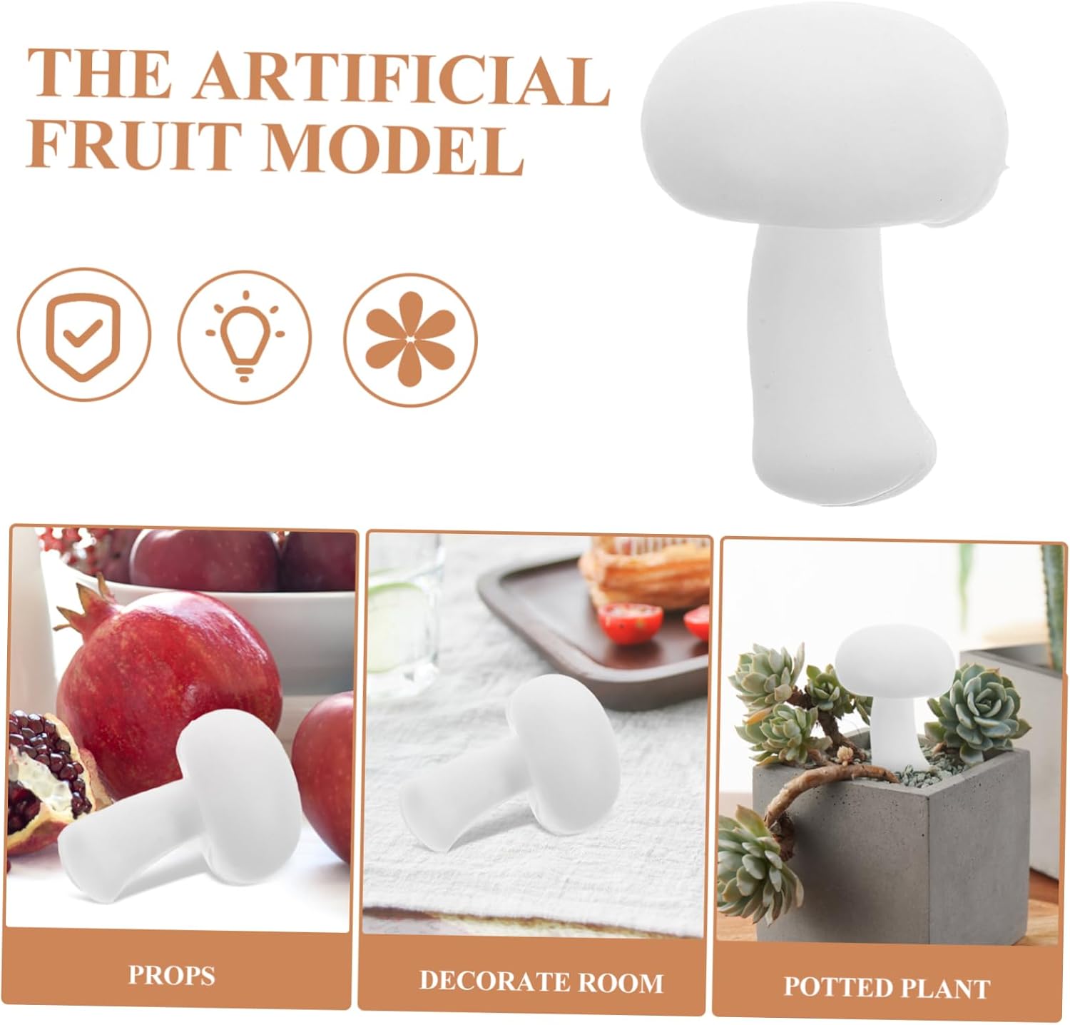 PRETYZOOM Realistic Mushroom Figurines for Kitchen Decor