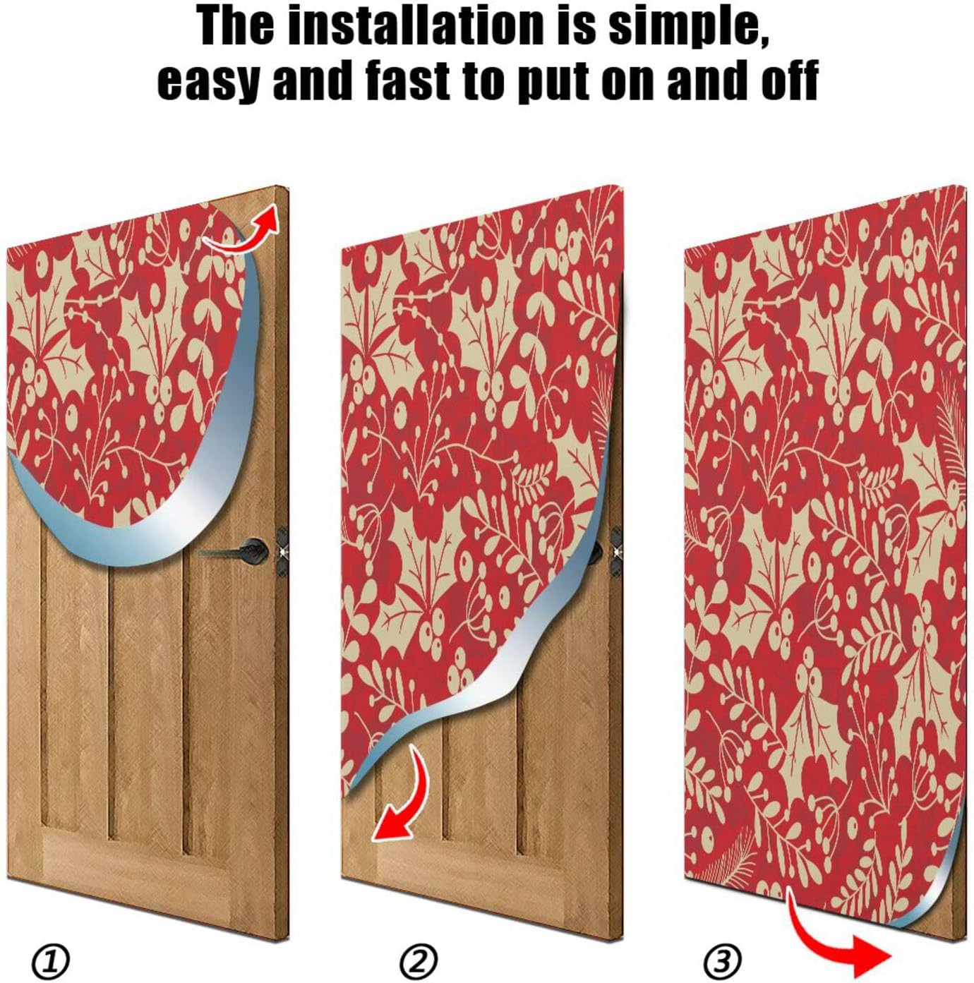 Susiyo Holly Leaves Berries Halloween Door Cover
