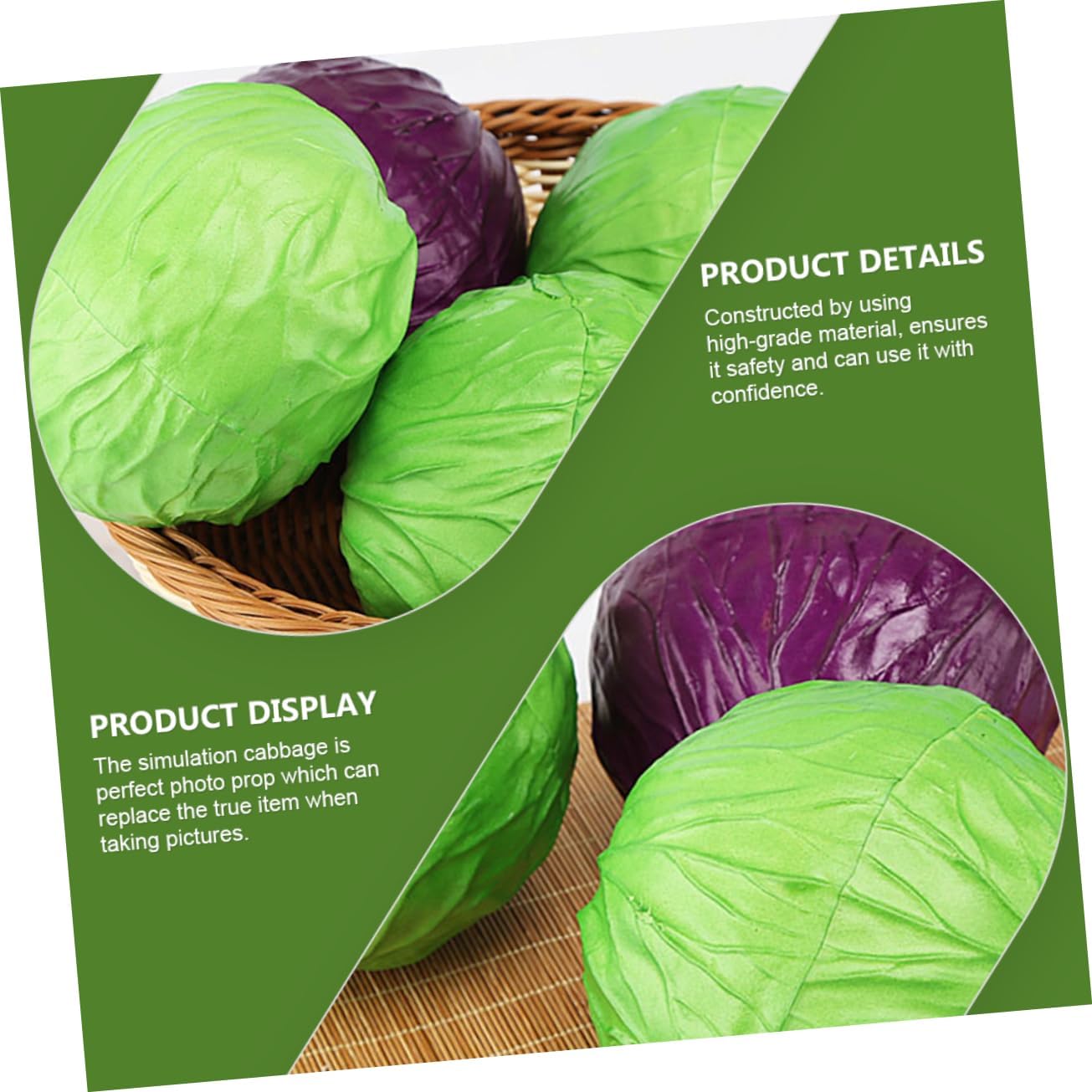 Ciieeo 2pcs Lifelike Artificial Cabbage Plant for Home Decoration
