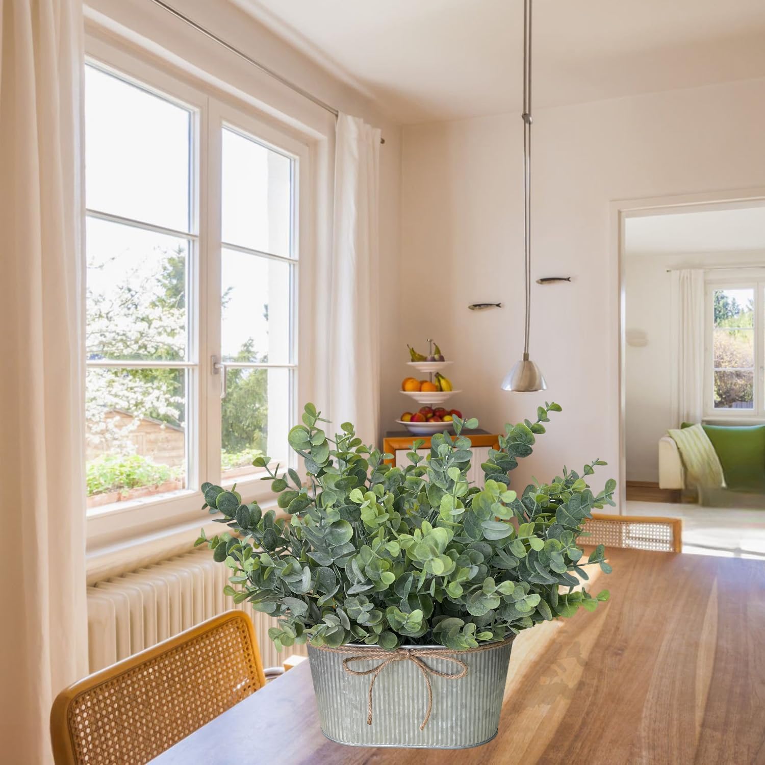 Hopeme Artificial Eucalyptus Leaves Table Centerpiece