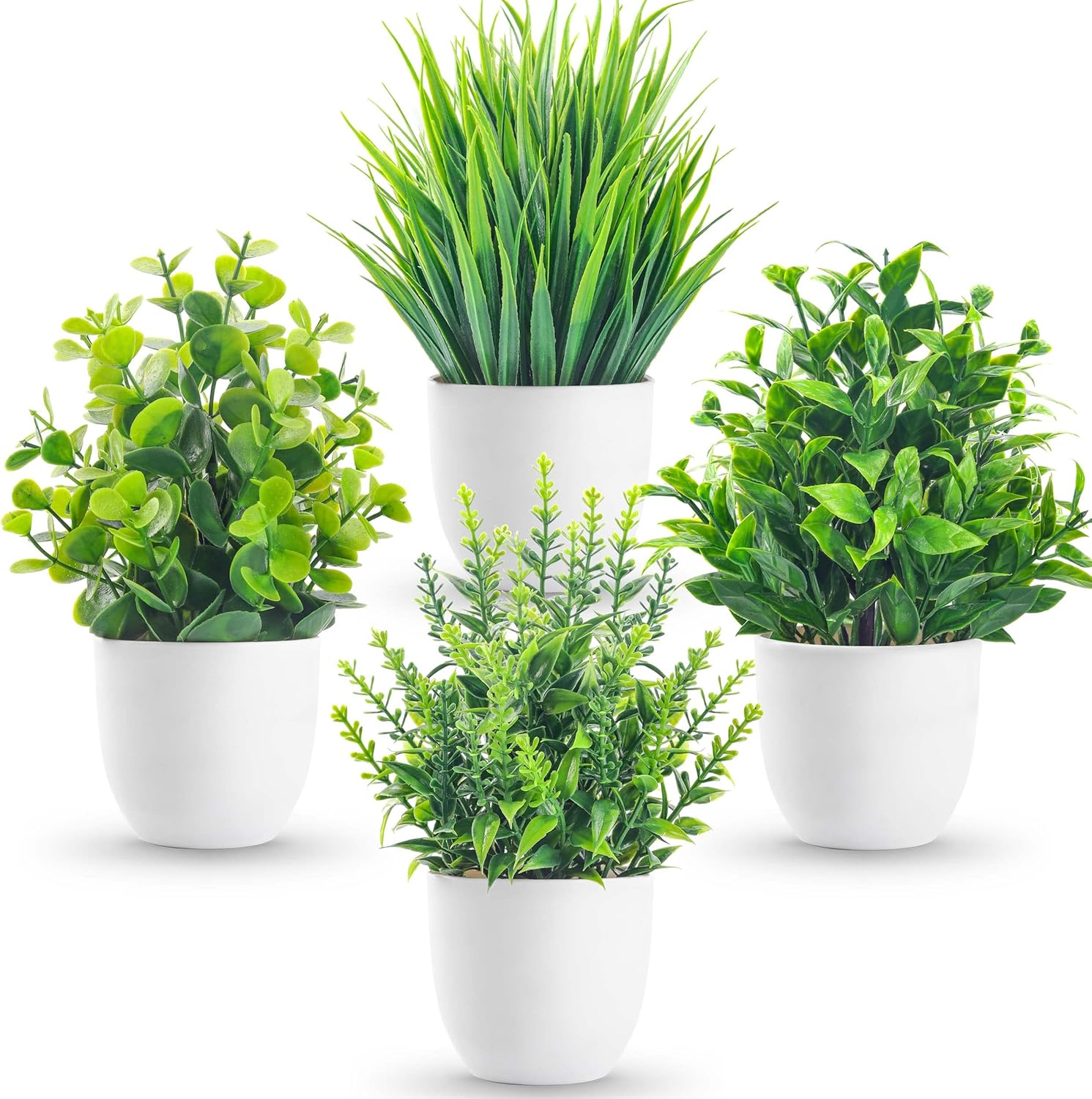 Miracliy 4 Pack Artificial Plants for Indoor Decor