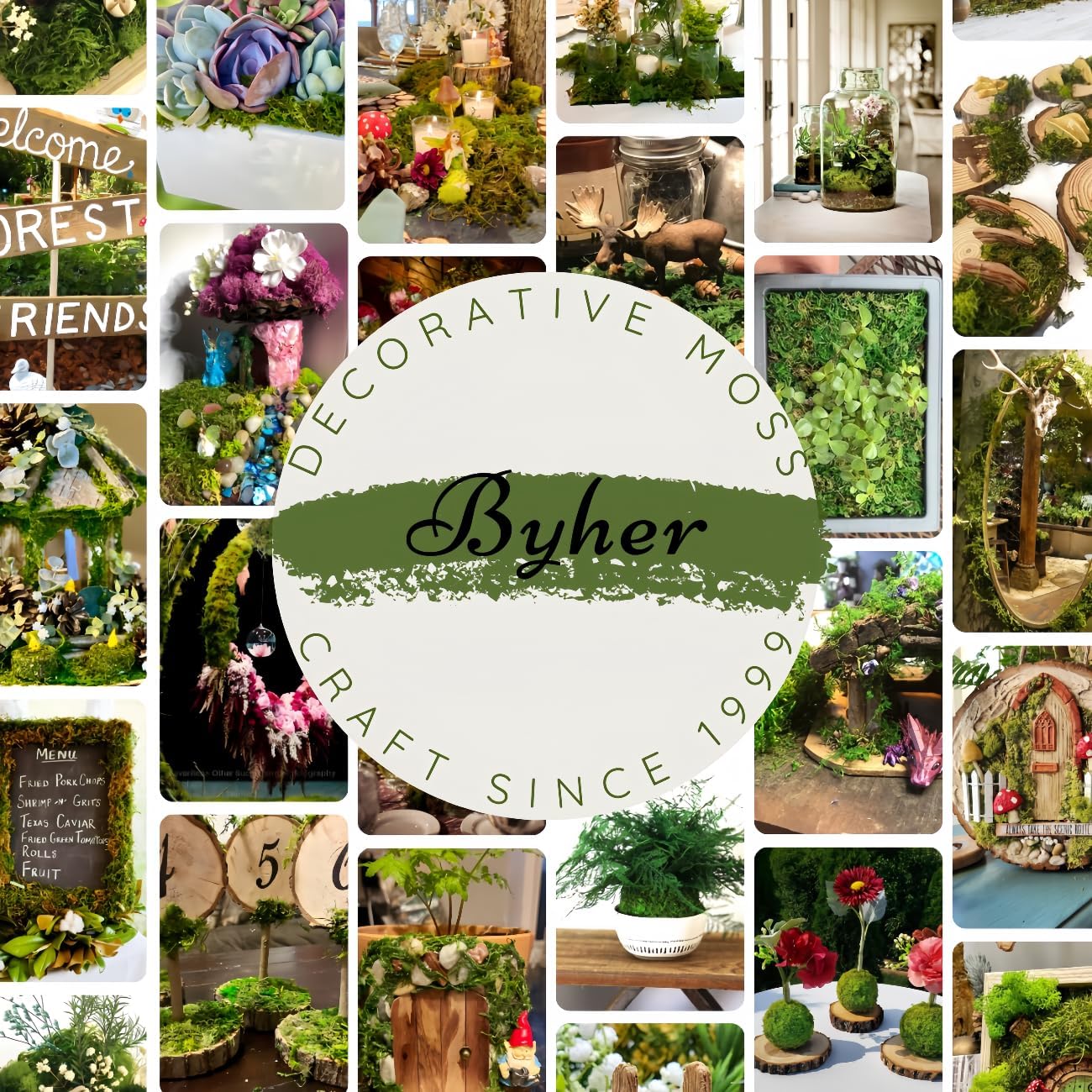 BYHER Artificial Green Moss for Indoor Planters and Crafts