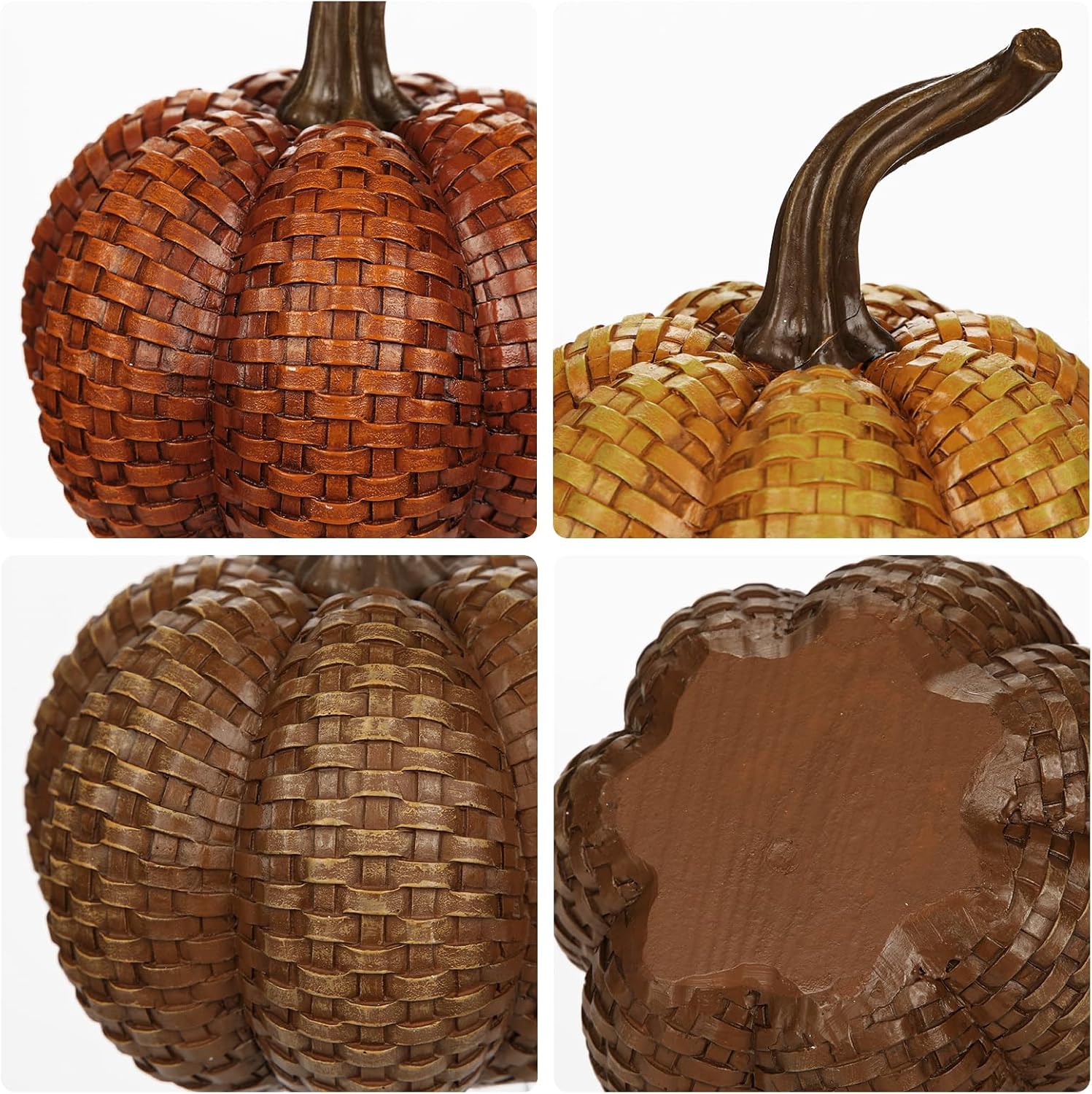 Hollyone Fall Resin Pumpkins Decor 3PCS